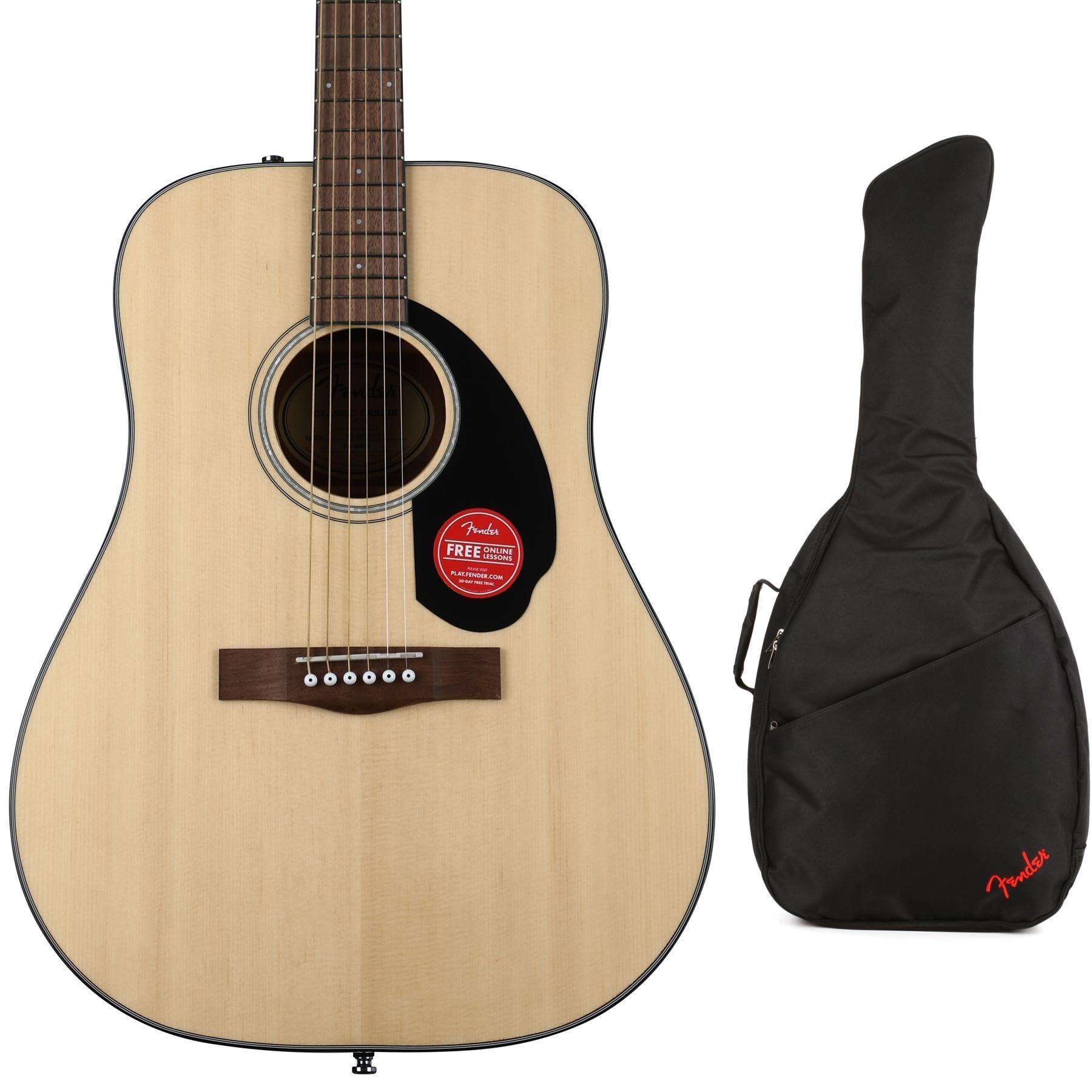 Fender CD-60S Solid Spruce Top Acoustic Guitar Bundle with Mahogany Back & Padded Gig Bag - Perfect for Beginners to Professionals | Home Practice, Live Performances & Studio Recording