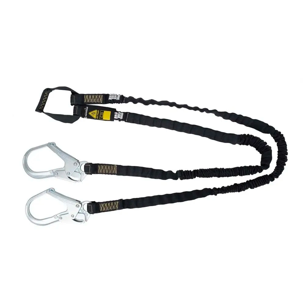 Arc Flash 6FT Internal Energy Absorbing Safety Lanyard - Aramid Fiber, Dual Leg Fall Protection, Soft Loop & Rebar Hook - Ideal for Electrical Work, Construction & Industrial Safety