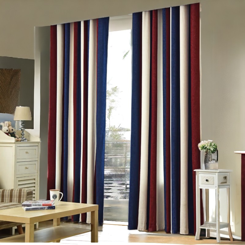 Gabrielle Mediterranean Color Blocking Custom Blackout Curtains for Bedroom & Living Room - Light Blocking Thermal Insulated Window Drapes for Home Decor