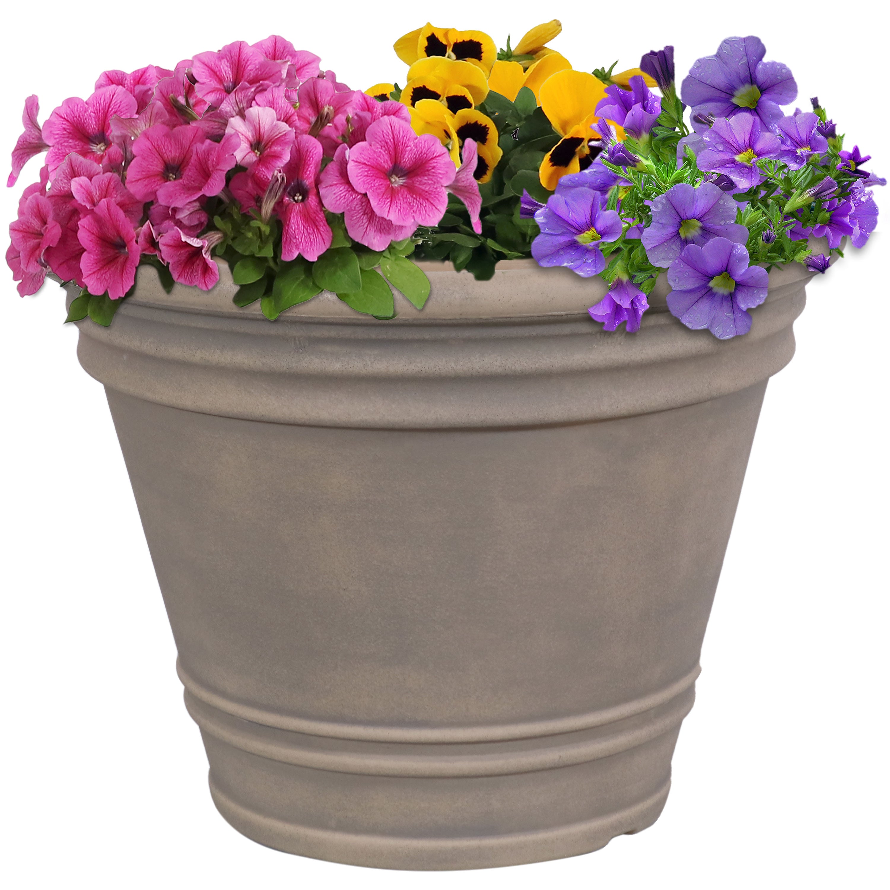 Sunnydaze Franklin Polyresin Outdoor Flowerpot Planter - Decorative Garden Pot for Plants, Flowers & Herbs - Perfect for Patio, Balcony & Backyard Decor