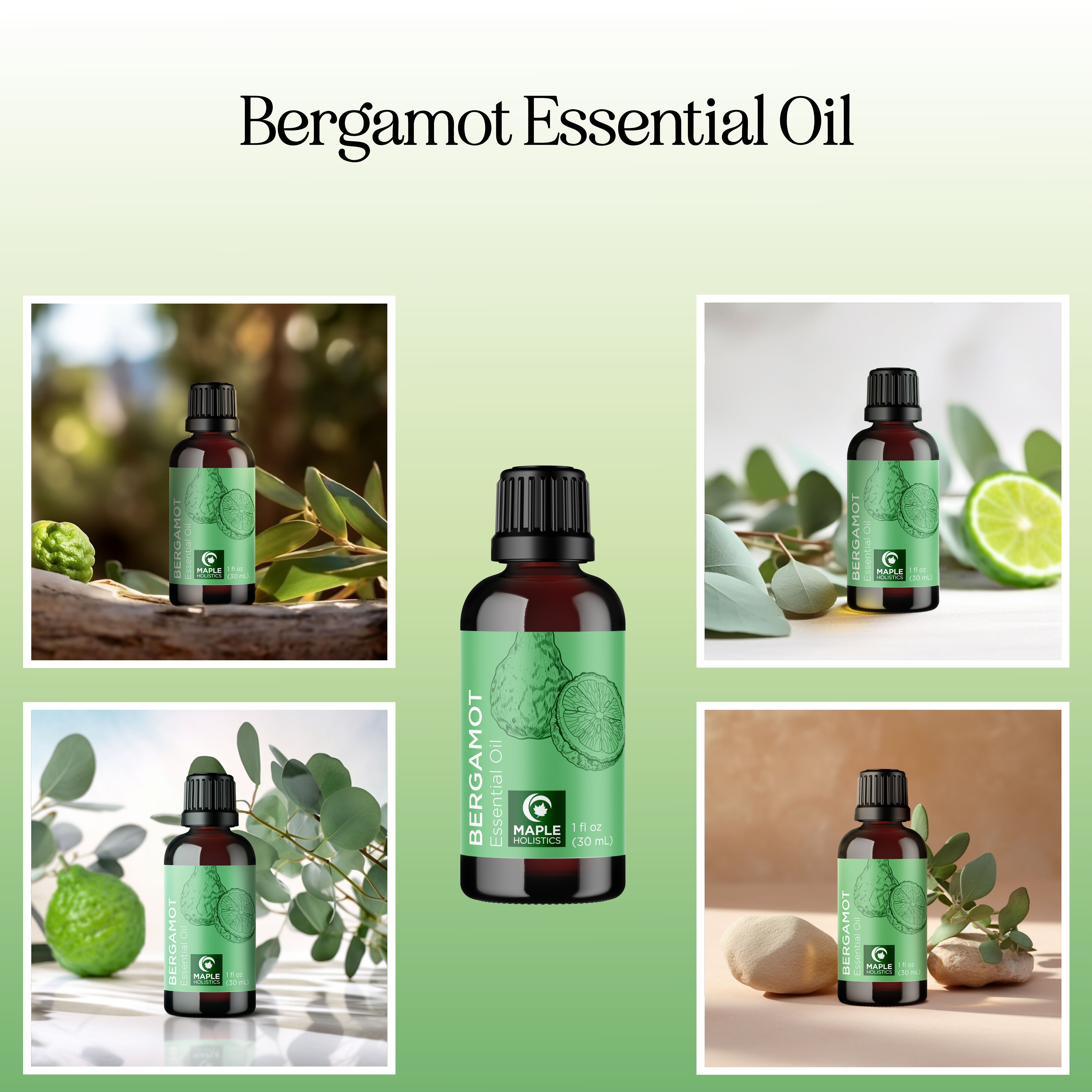 Pure Bergamot Essential Oil for Aromatherapy, Stress Relief & Skin Care - 100% Natural, Therapeutic Grade for Diffusers, Massage & DIY Beauty