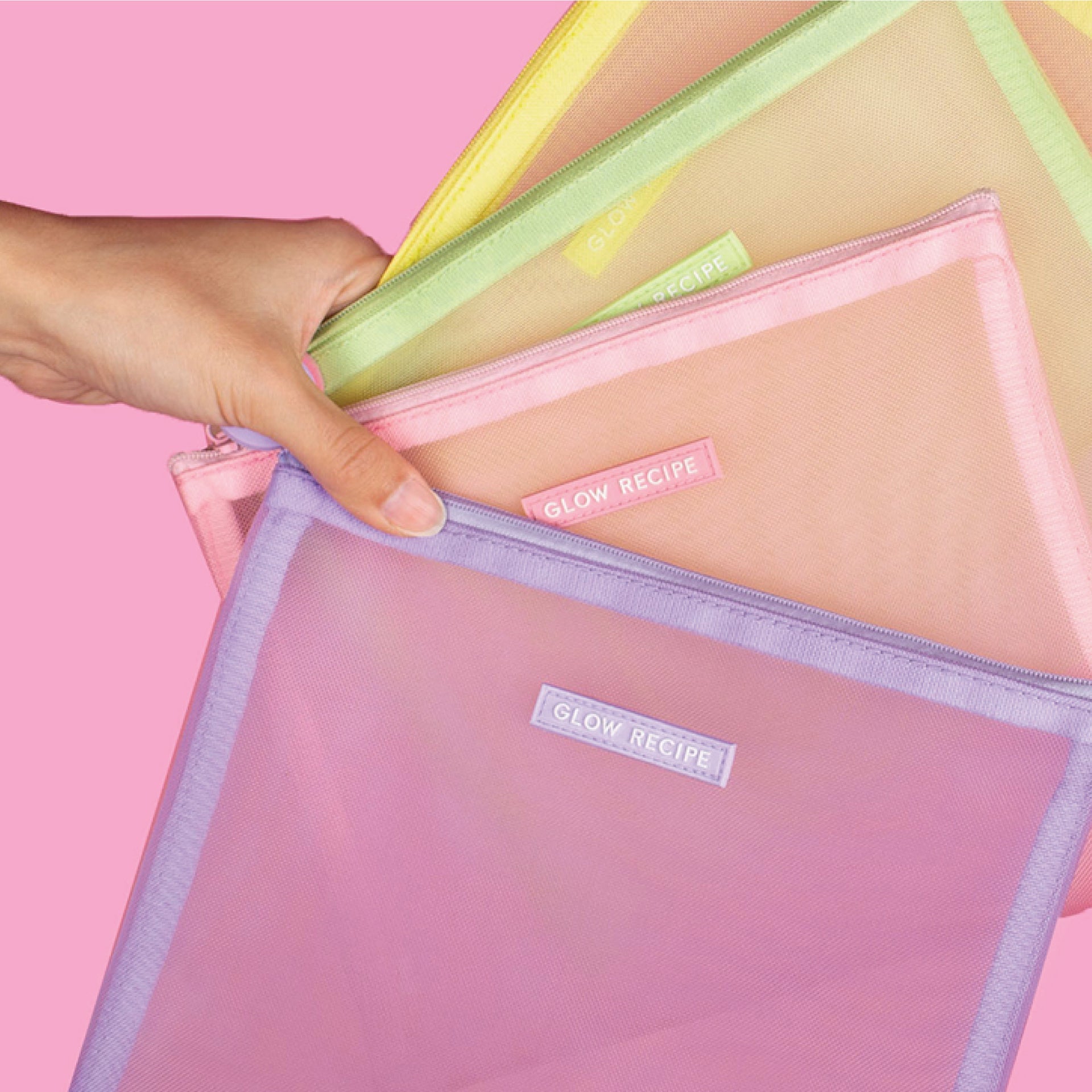 Glow on the Go Zip Bag - Stylish Lilac Cosmetic Pouch for Travel, Gym & Everyday Essentials | Waterproof Makeup Organizer