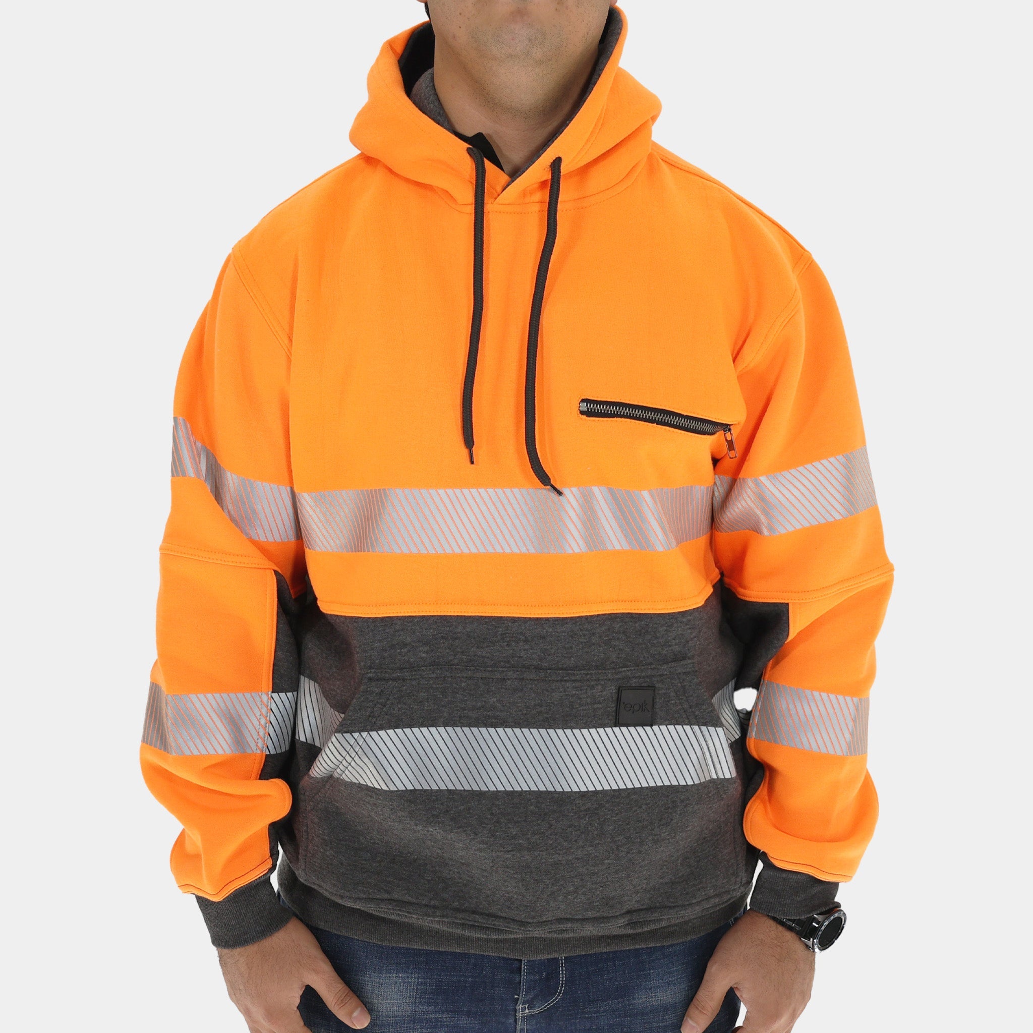 Peak 2.0 Hoodie for Men & Women - Orange Pullover Fleece Hooded Sweatshirt - Comfortable Casual Wear for Outdoor Activities, Gym & Street Style