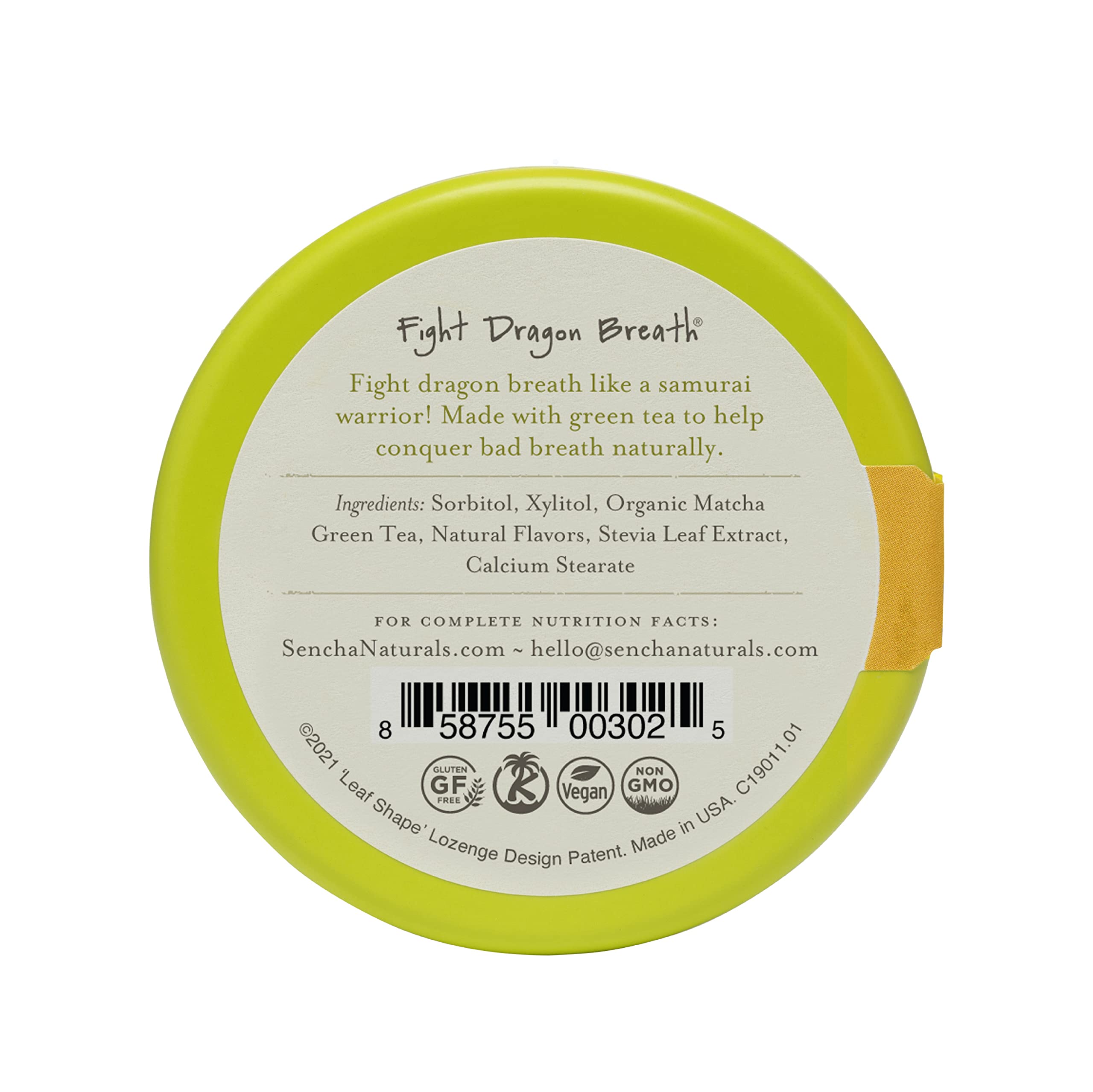 SEN CHA Naturals Green Tea Mints - Tropical Mango Flavor, 1.2 oz (Pack of 6) | Refreshing Breath Mints with Antioxidant Benefits | Perfect for Travel, Office & After Meals