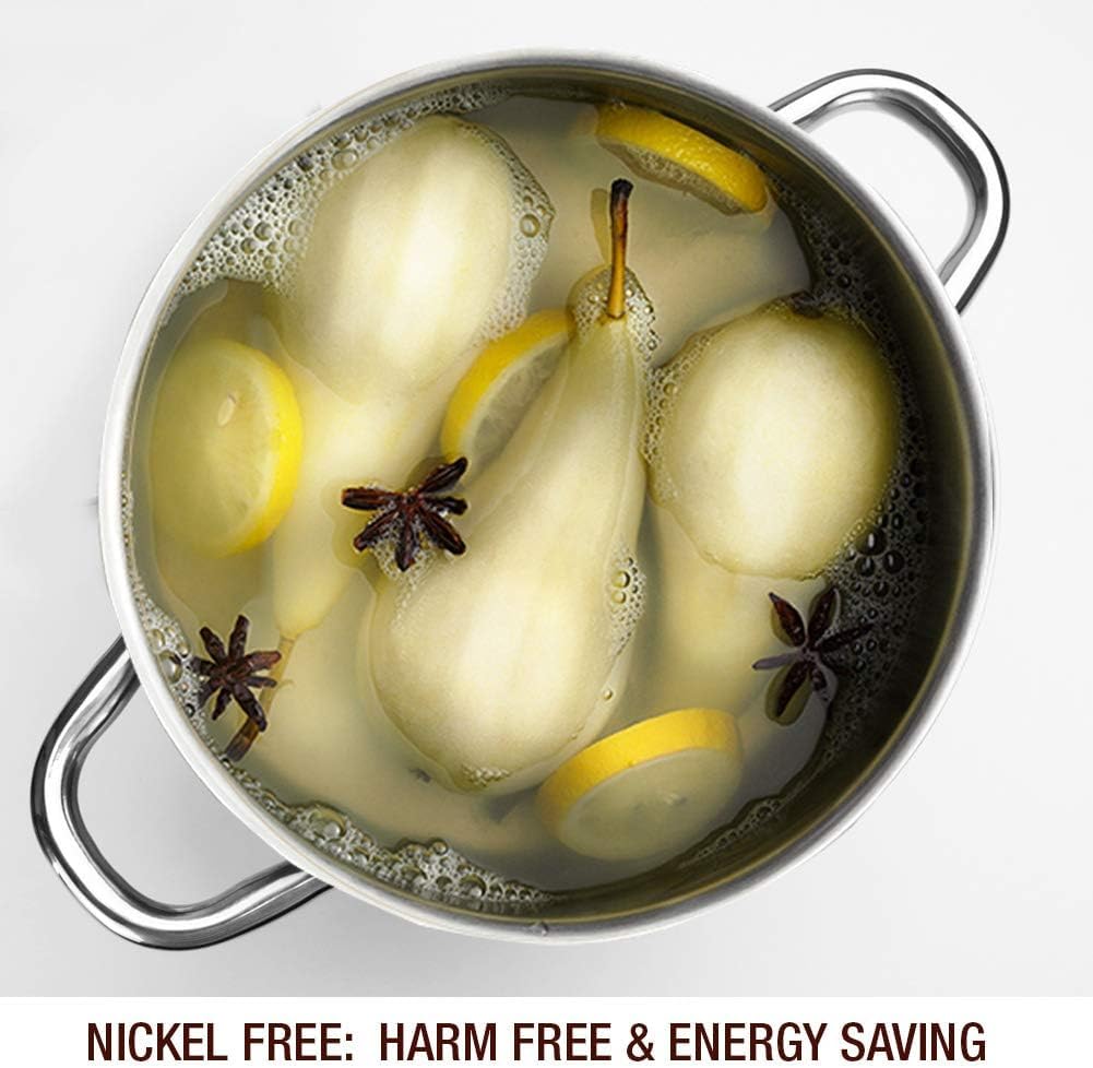 HOMICHEF 4 Quart Small Stock Pot - Nickel-Free Stainless Steel Saucepan with Glass Lid - Induction Compatible Soup Pot for Cooking, Boiling, Stewing - Perfect for Kitchens, Camping & Meal Prep