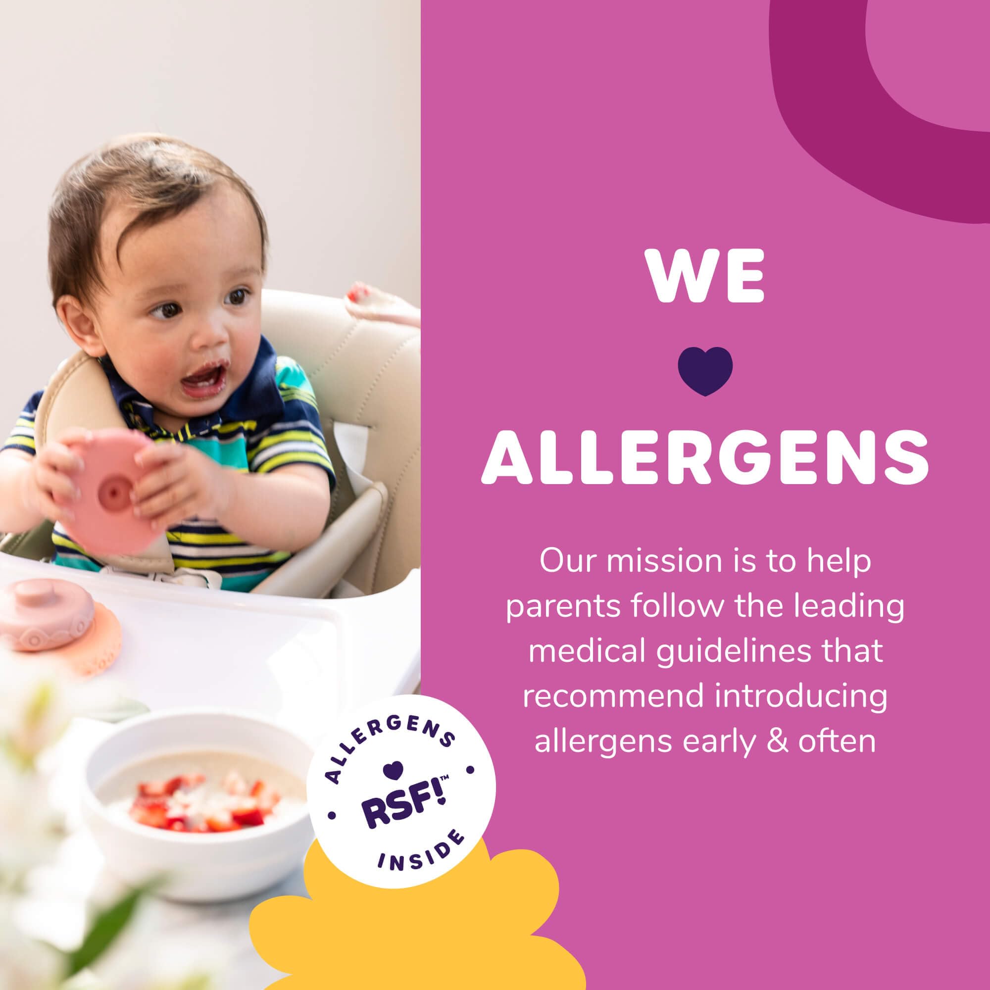 Organic Baby Oatmeal Cereal with Peanuts, Egg & Milk - Early Allergen Introduction for Babies 6+ Months | Ready Set Food Safe & Easy Organic Baby Food | 2-Pack for Home & Daycare Use