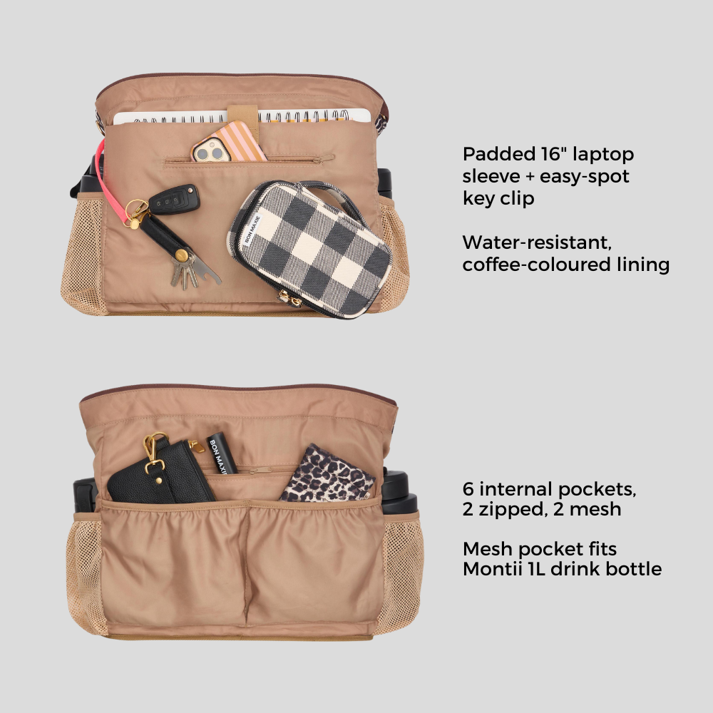 Stylish Everyday Tote Bag for Women - Tan & Black Color Options - Perfect for Work, Shopping & Travel Accessories