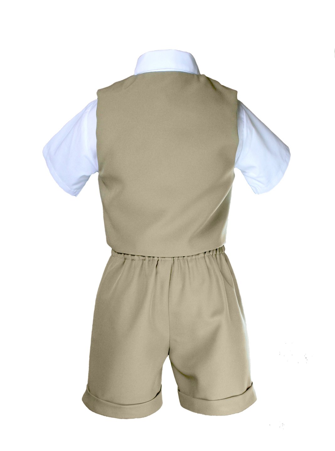 6-Piece Baby Boy Formal Shorts Suit Set with Vest & Bow Tie - Khaki Toddler Outfit (Sizes S-4T) | Perfect for Weddings, Parties & Special Occasions