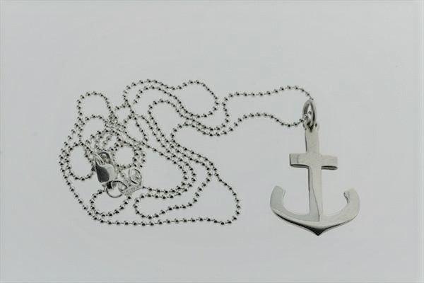 Sterling Silver Anchor Pendant Necklace with 55cm Ball Chain - Perfect for Everyday Wear, Gifts & Nautical-Themed Jewelry