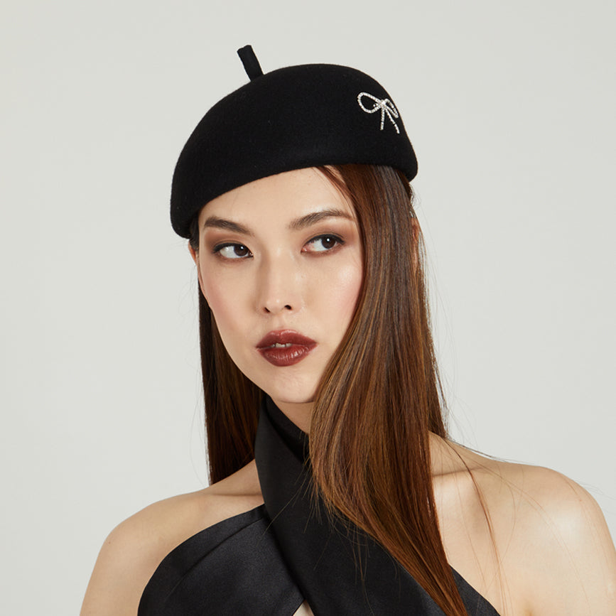 Coco Crystal Beret Hat for Women - Elegant Rhinestone Embellished Headwear for Fashion & Parties - Perfect for Weddings, Holidays, and Special Occasions