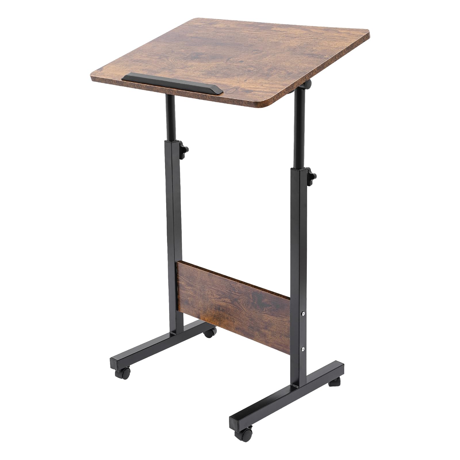 Adjustable Height Mobile Standing Desk with Wheels - Portable Lectern & Rolling Workstation for Laptop, Computer - Ideal for Office, Home, Classroom & Conference Presentations