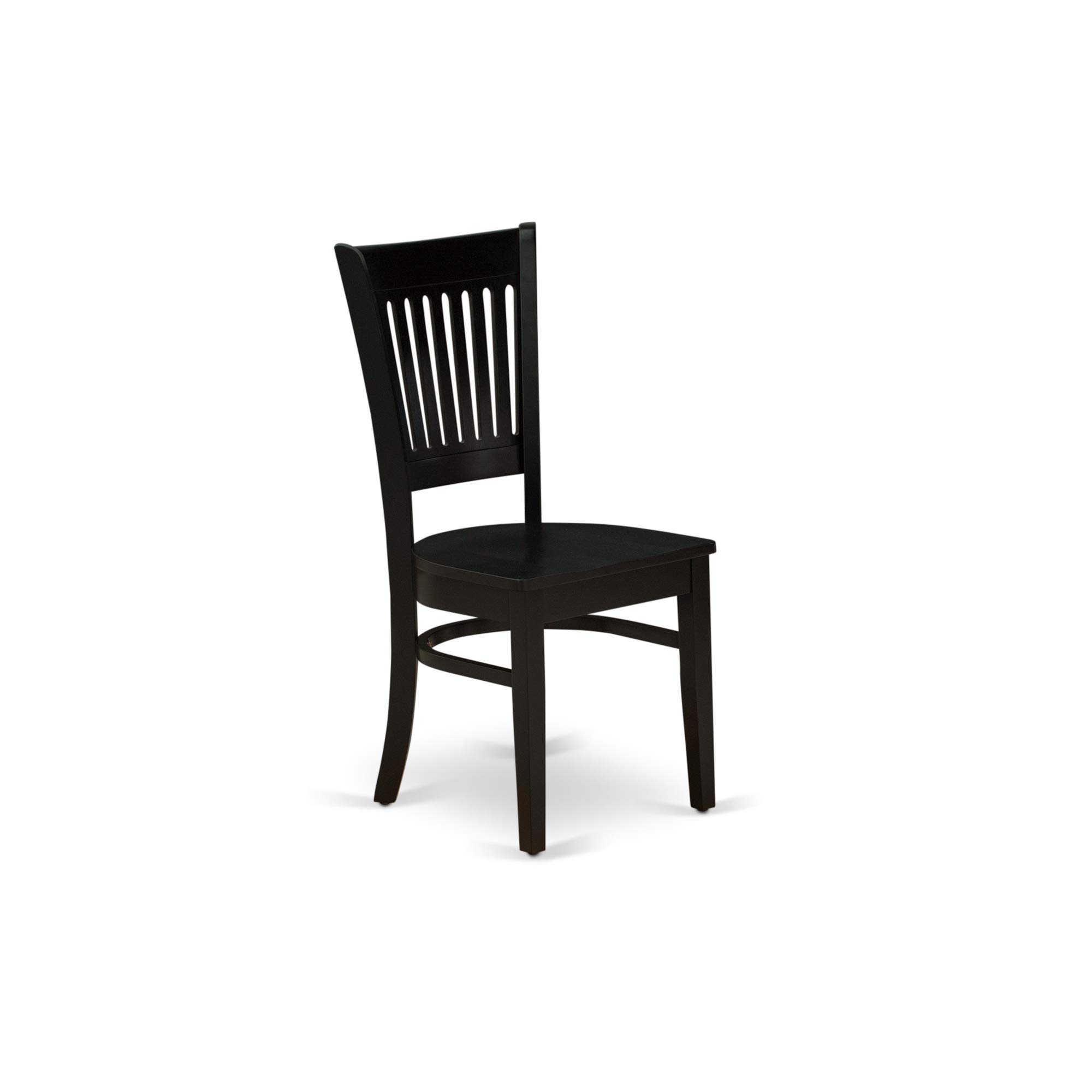 East West Furniture DUVA5-BLK-W 5-Piece Black Dining Room Set with 36x60 Inch Rectangle Table & 4 Chairs - Perfect for Small Kitchens & Compact Dining Spaces