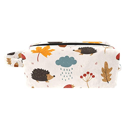 Vintage Hedgehogs Makeup Bag - Travel Cosmetic Organizer with Zipper for Women