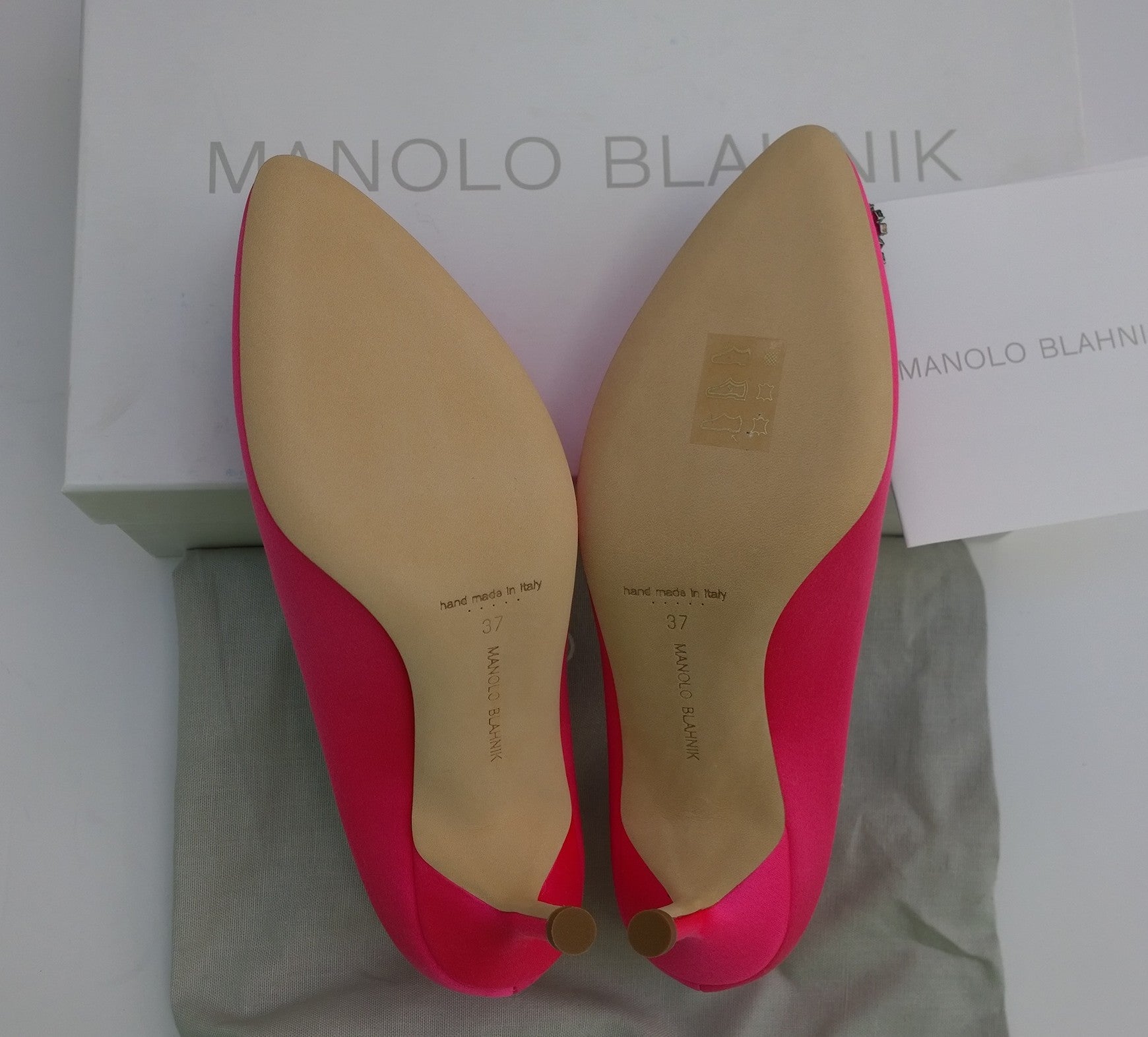 Manolo Blahnik Hangisi Fuchsia Rhinestone Heels with Turquoise Buckle - Elegant Women's Dress Shoes for Weddings, Parties & Special Occasions