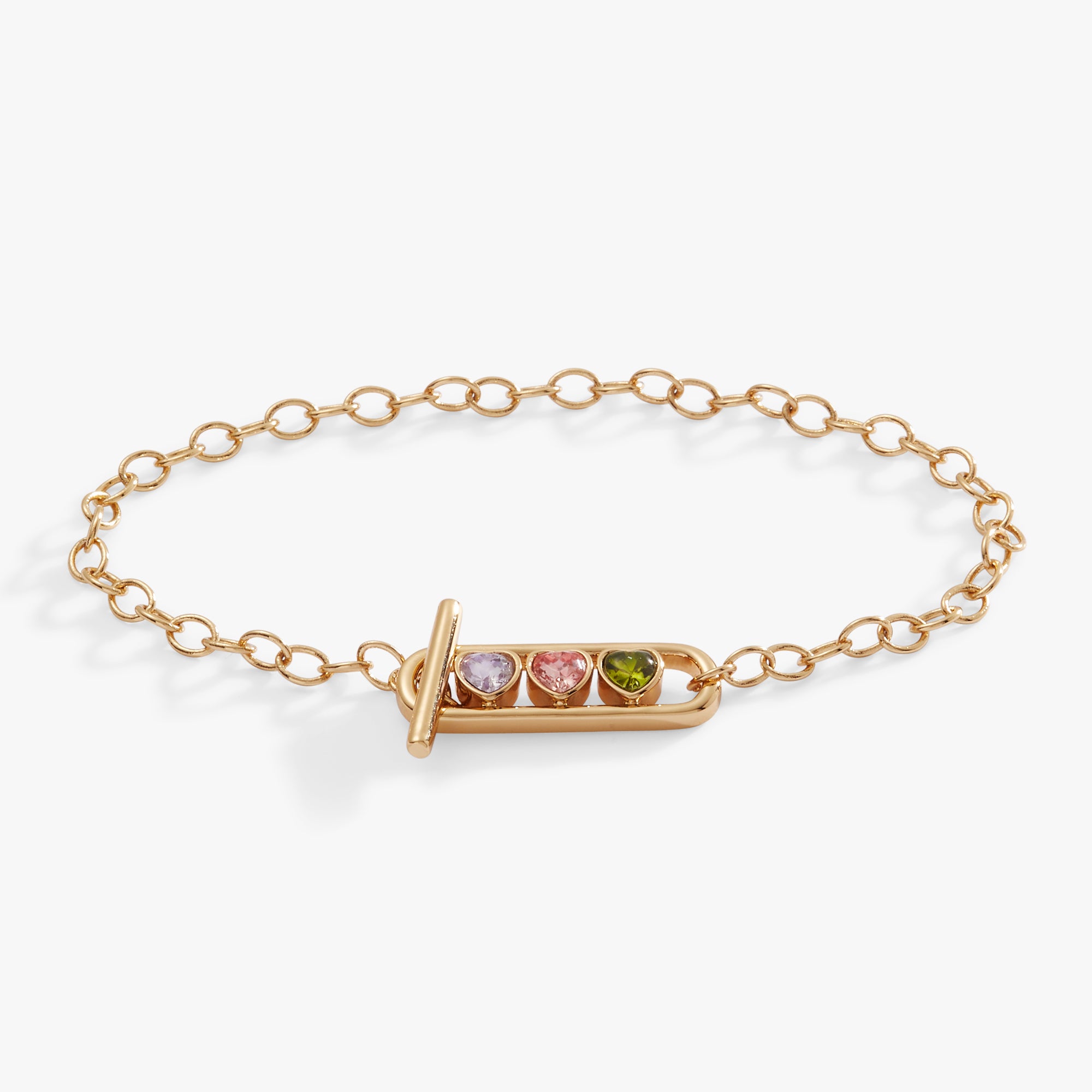 Heart Crystal Toggle Bracelet for Women - Elegant Adjustable Silver Jewelry Gift for Valentine's Day, Anniversary & Special Occasions