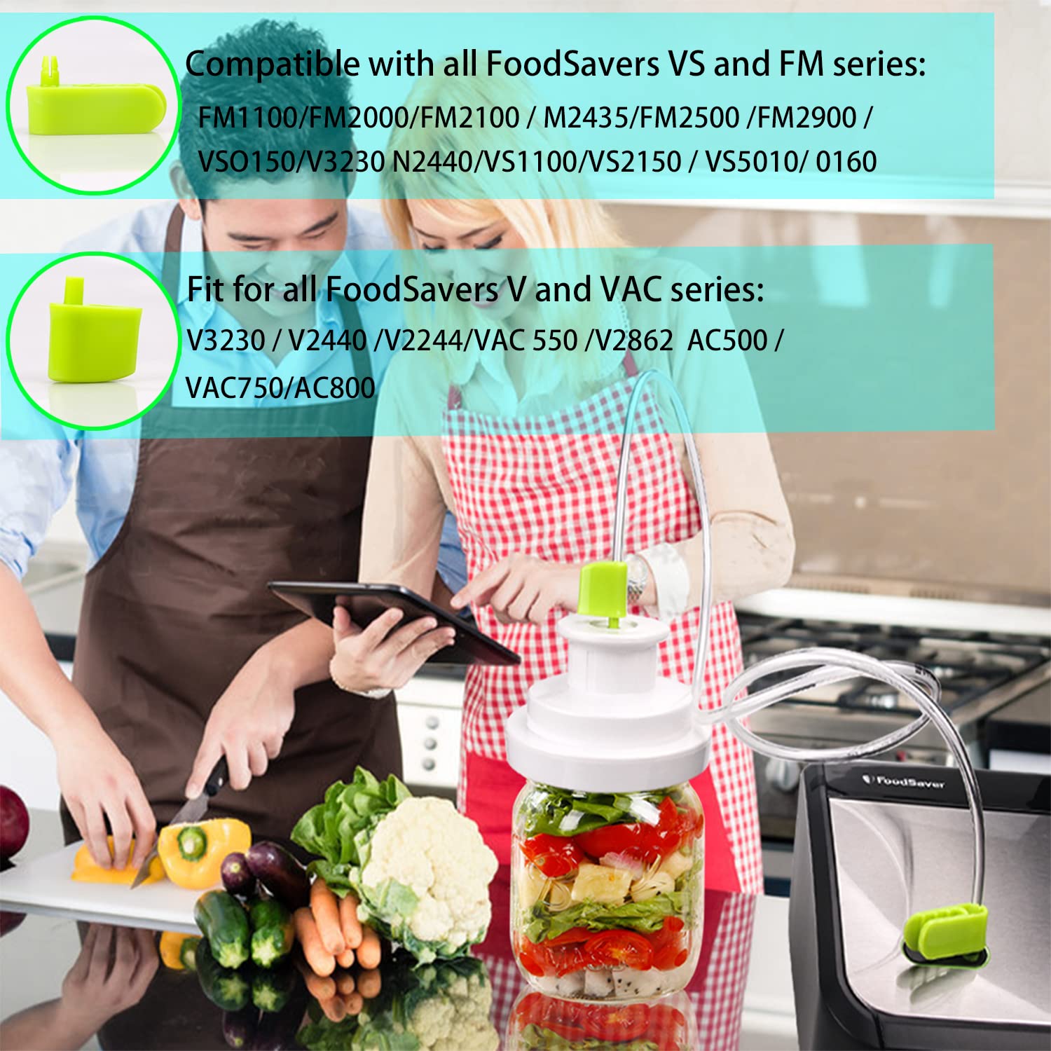 FoodSaver Vacuum Sealer Accessory Hose - Compatible with All Sealing Zipper Bags, Wine Stoppers & Jar Lids - Perfect for Food Preservation, Meal Prep & Sous Vide Cooking
