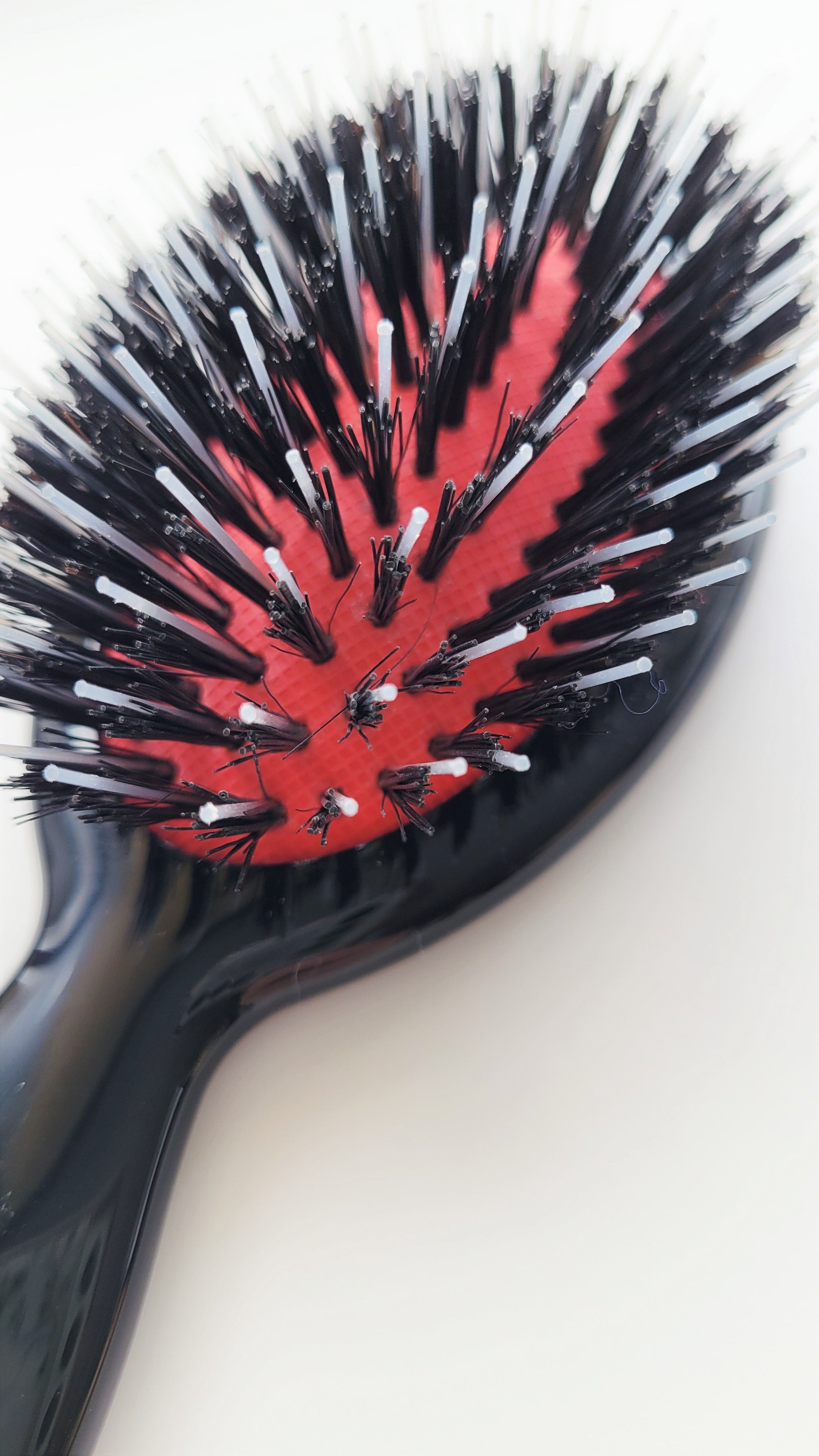 Janeke Mixed Bristle Hairbrush - Pure Boar & Nylon Bristles for Healthy Shiny Hair - Professional Pneumatic Hair Brush for Salon & Home Use - Perfect for Styling, Detangling & Volume Boosting