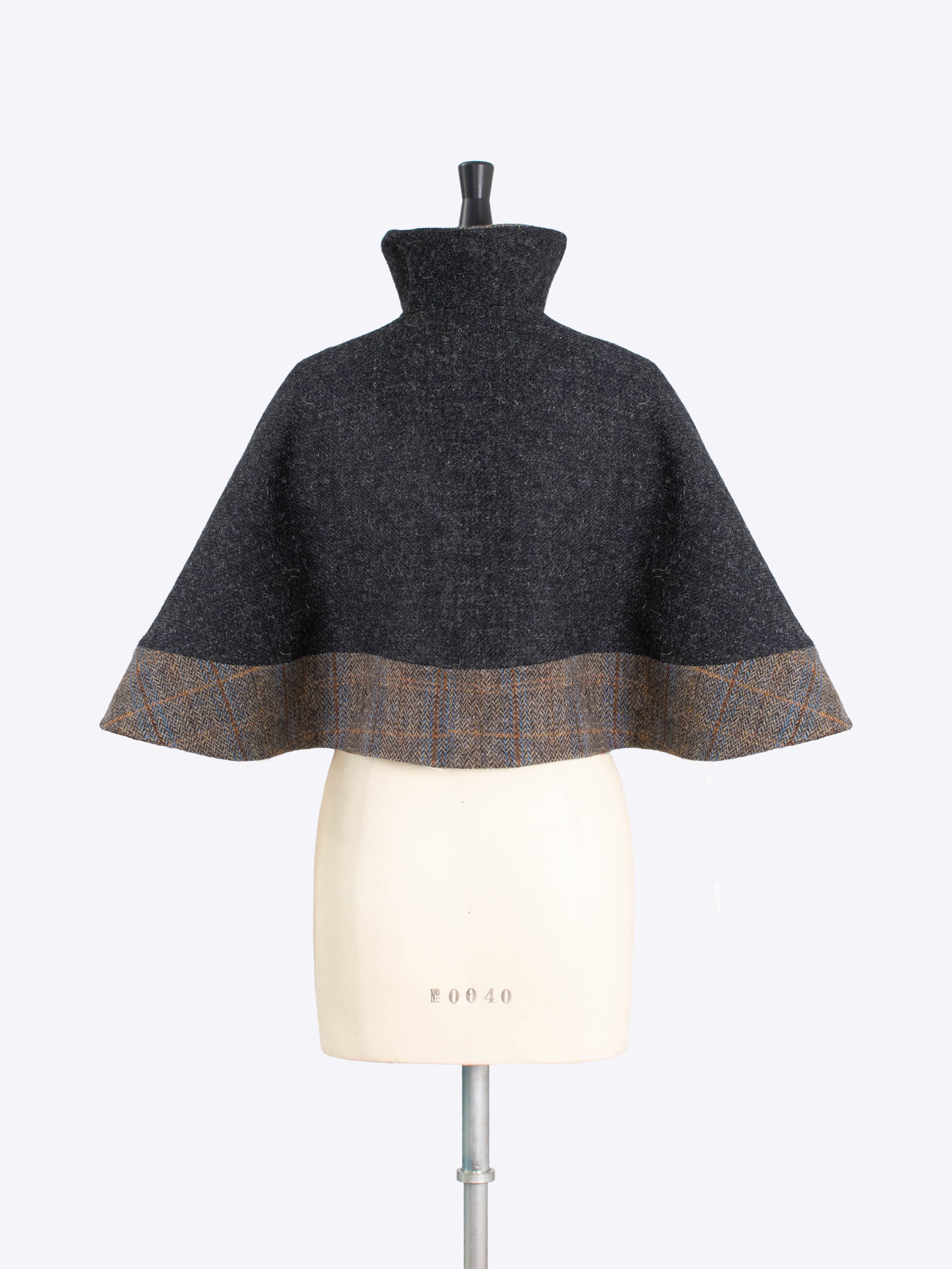 Elegant Capelet Shawl - Charcoal & Sage Color - Perfect for Weddings, Parties & Evening Events