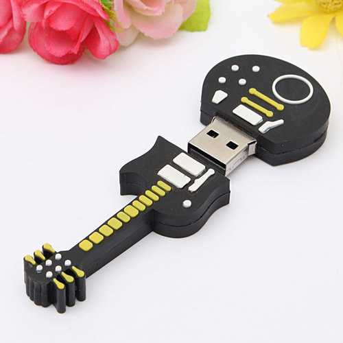 8GB Black Guitar-Shaped USB 2.0 Flash Drive - Portable Memory Stick for Music Lovers, Students & Professionals - Perfect for File Storage, Data Transfer & Gift Giving