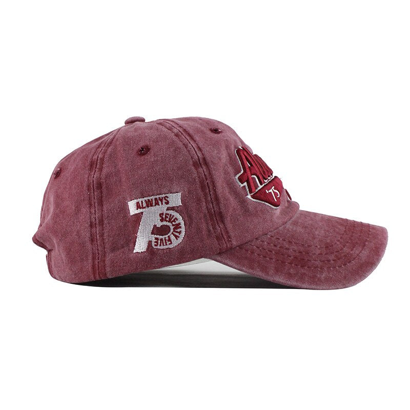 Always 75 Snapback Cotton Baseball Cap - Adjustable Unisex Dad Hat for Men & Women - Casual Sporty Style for Outdoor Activities, Running, Hiking, and Daily Wear