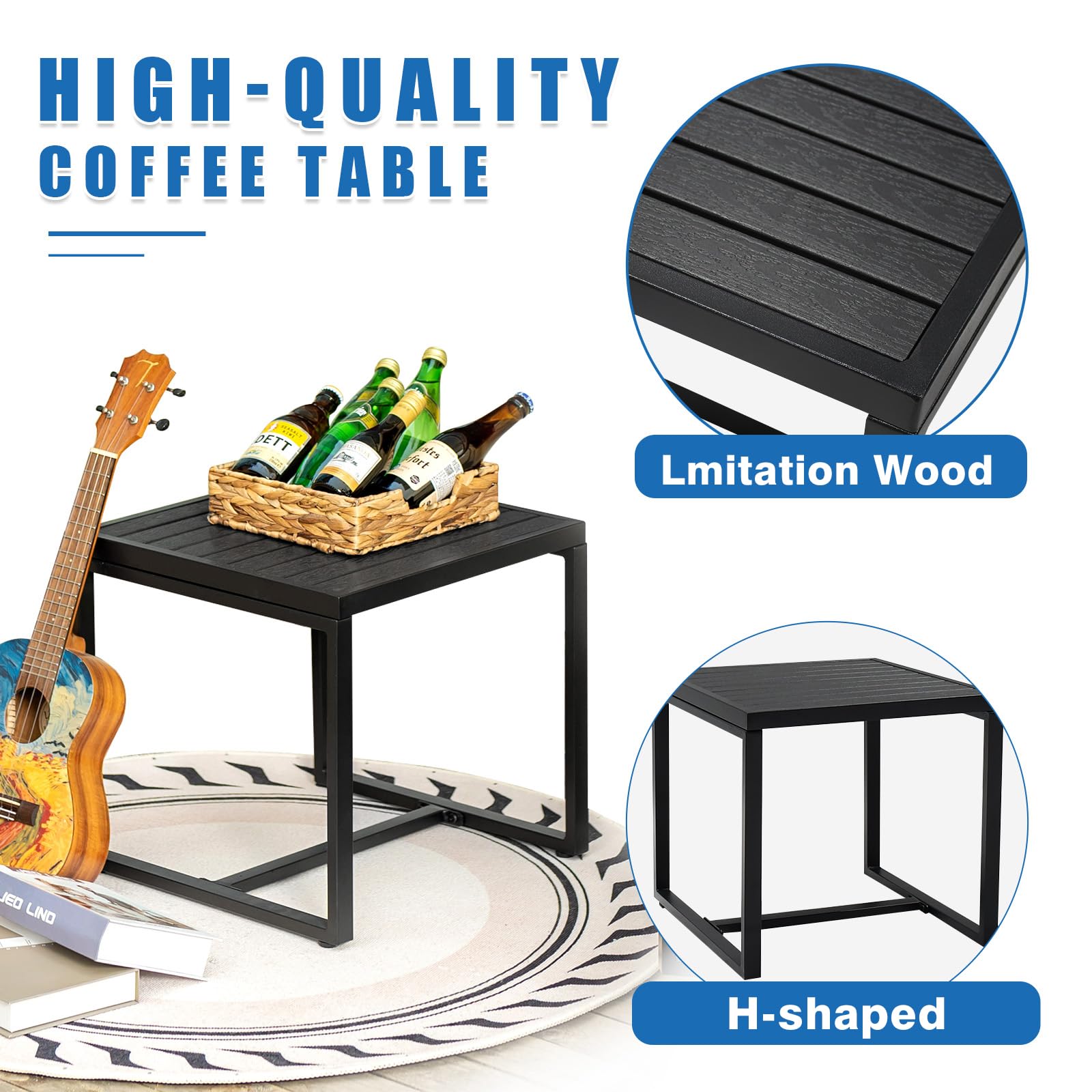 3-Piece Outdoor Patio Furniture Set - All-Weather Wicker Rattan Chairs with Glass Table for Poolside, Garden, Porch | Perfect for Backyard Relaxation, Bistro Dining & Outdoor Entertaining