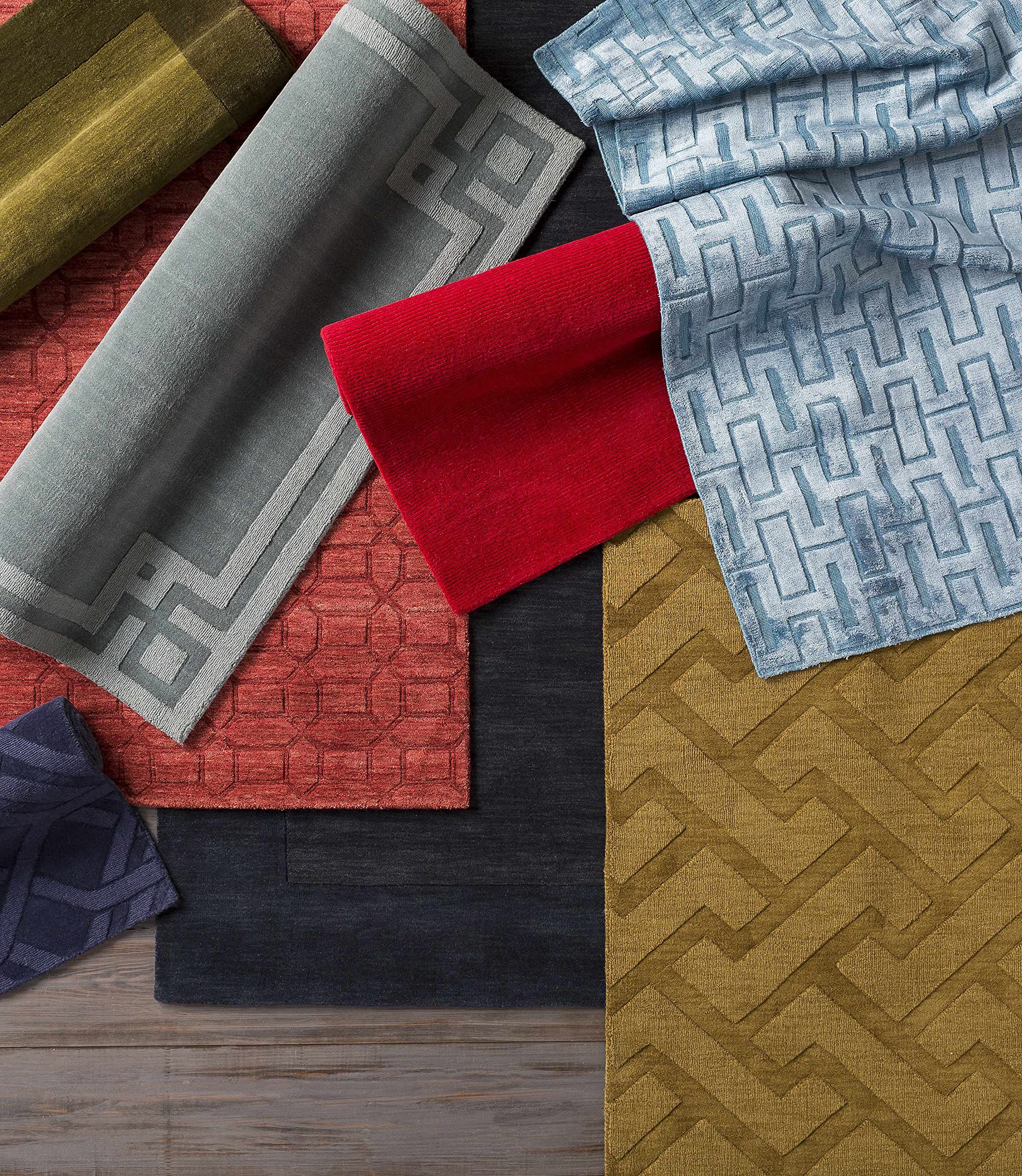 Premium Hauteloom Talmage Wool Runner Rug for Hallway & Kitchen - Solid Border Design in Gray & Black - 2'6