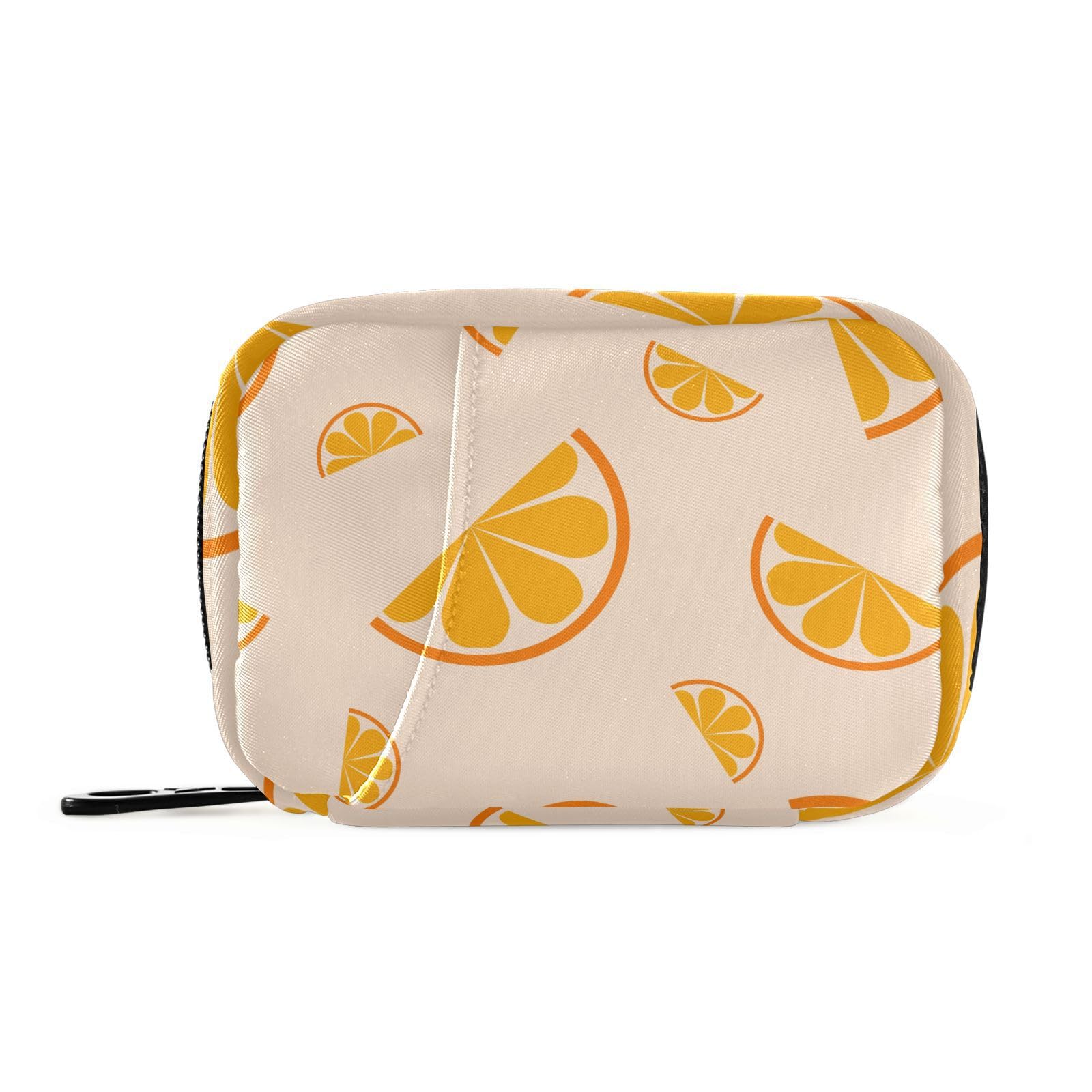 Portable Lemon-Shaped Pill Organizer - Daily Vitamin & Medicine Storage Case with Twill Fabric - Perfect for Travel, Home, and Office Use