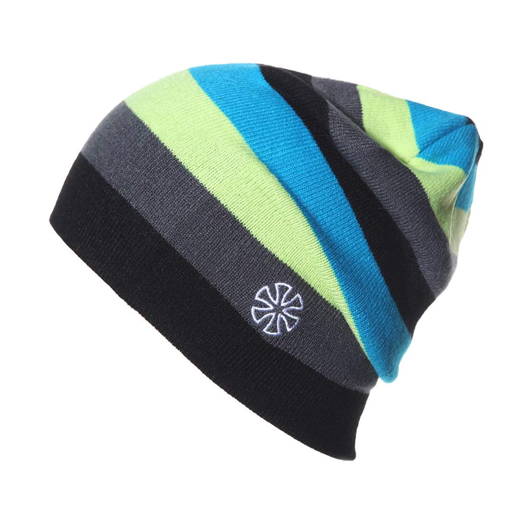FIN86 Winter Knit Beanie for Men & Women - Rainbow Ski Hat with Double Knit Warm Design - Unisex Fashion Hat for Cold Weather - Perfect for Skiing, Snowboarding & Outdoor Winter Activities