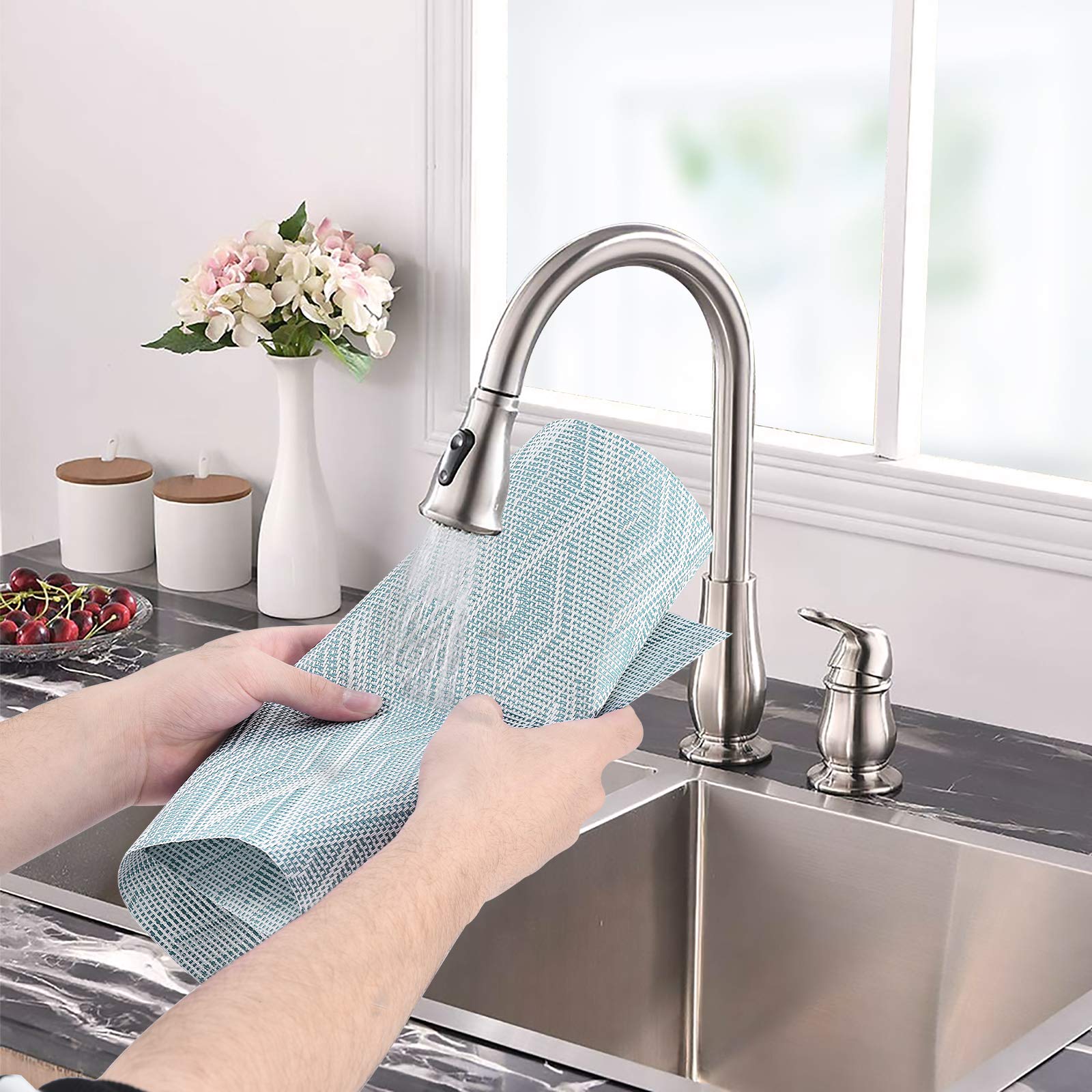 Aofmee 6-Pack Heat Resistant PVC Placemats - Non-Slip, Stain Resistant, Washable Vinyl Table Mats for Dining & Kitchen - Perfect for Everyday Meals, Parties, and Outdoor Dining