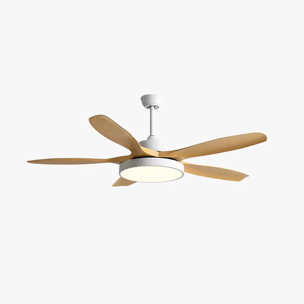 Starfish Simplicity Wooden Ceiling Fan with Light Kit - Modern 5 Blade Wood Fan with LED Light - Perfect for Bedroom, Living Room, and Patio