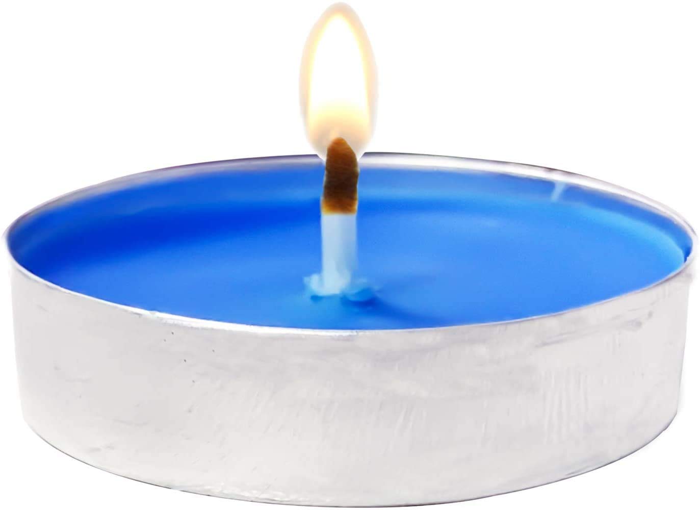 OUO 50 Pack Smokeless Tea Light Candles - Dripless & Long Lasting for Weddings, Home Decor & Parties (Purple)