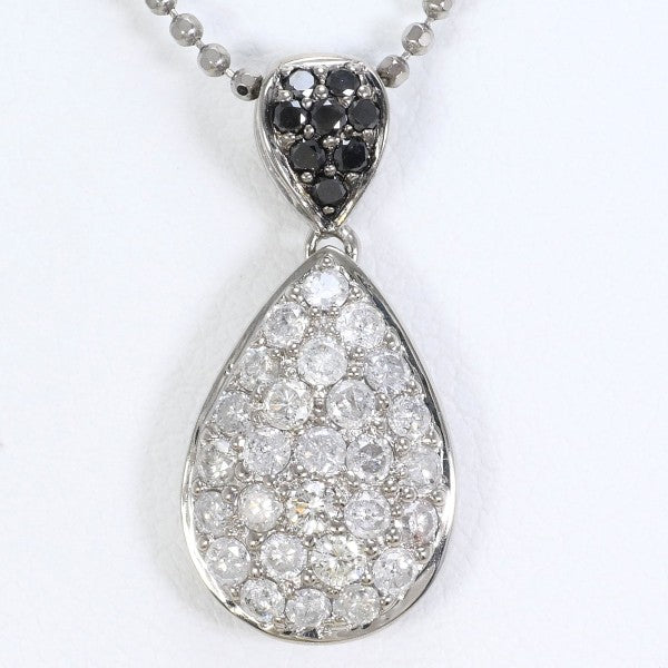 18K White Gold Black Diamond Necklace for Women - Elegant Dainty Pendant Jewelry Gift for Anniversary, Valentine's Day & Special Occasions