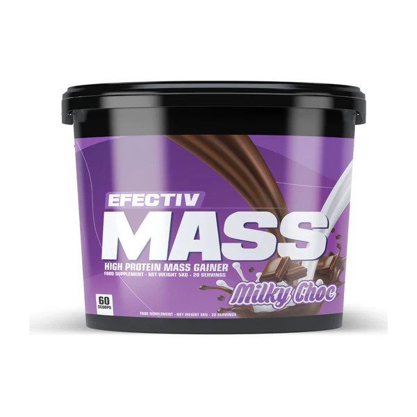 Efectiv Nutrition Mass Gainer Milky Chocolate 5000g - High Protein Weight Gain Powder for Muscle Building, Post-Workout Recovery & Bodybuilding Supplements