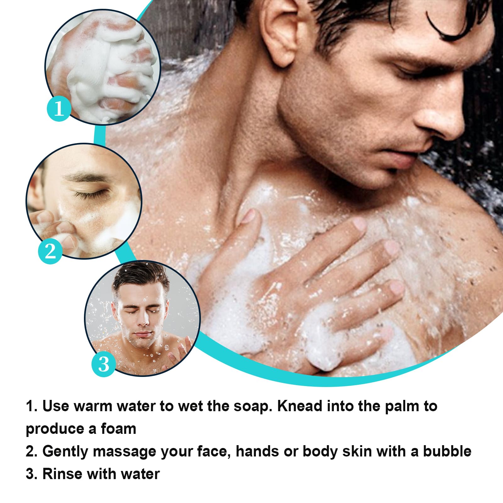 **Lisade Aurora Purifying Soap with Salicylic Acid - Acne Treatment, Oil Control & Moisturizing Body Wash - Lightens Acne Marks & Refreshes Skin - 2PCS - Perfect for Daily Cleansing & Post-Workout Skincare**