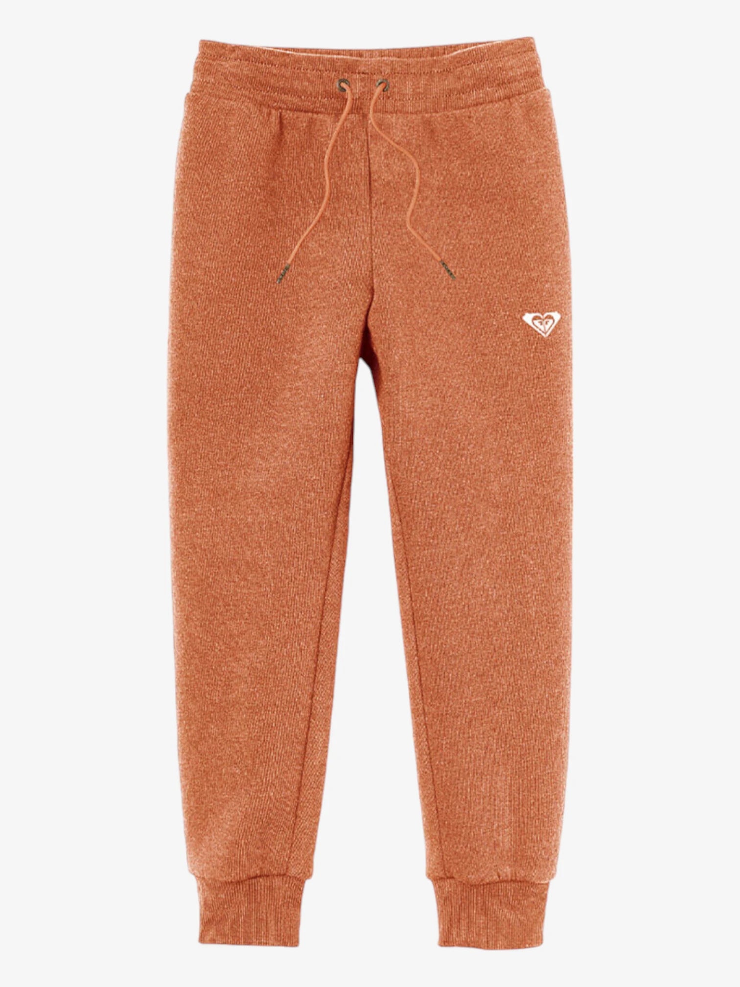 ROXY Girls' Orange Fleece Jogger Pants with Heart Design - Cozy & Stylish for School, Playdates & Outdoor Activities