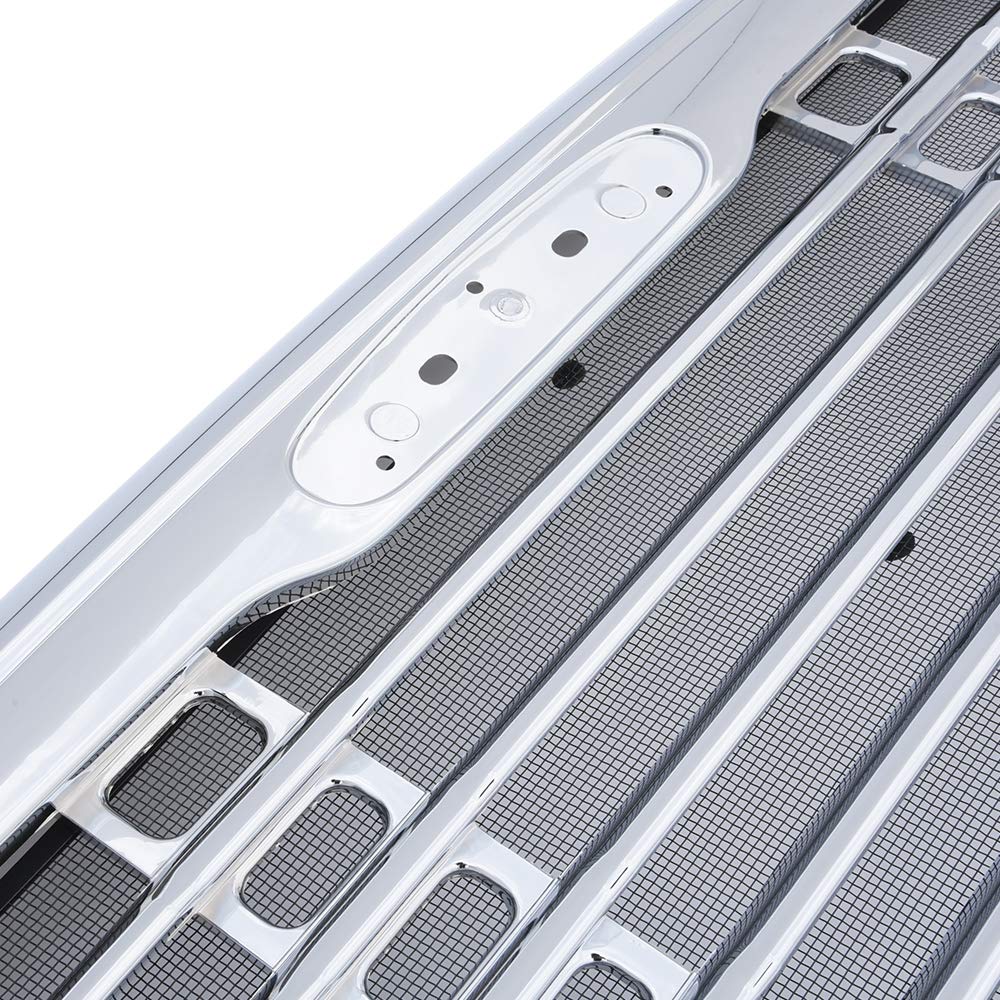 Chrome Triple Plated Front Hood Radiator Grill Grille with Bug Screen for Freightliner Columbia 2000-2008 | Replacement for A1715251002 & A1715251003 | Perfect for Truck Upgrades & Highway Protection