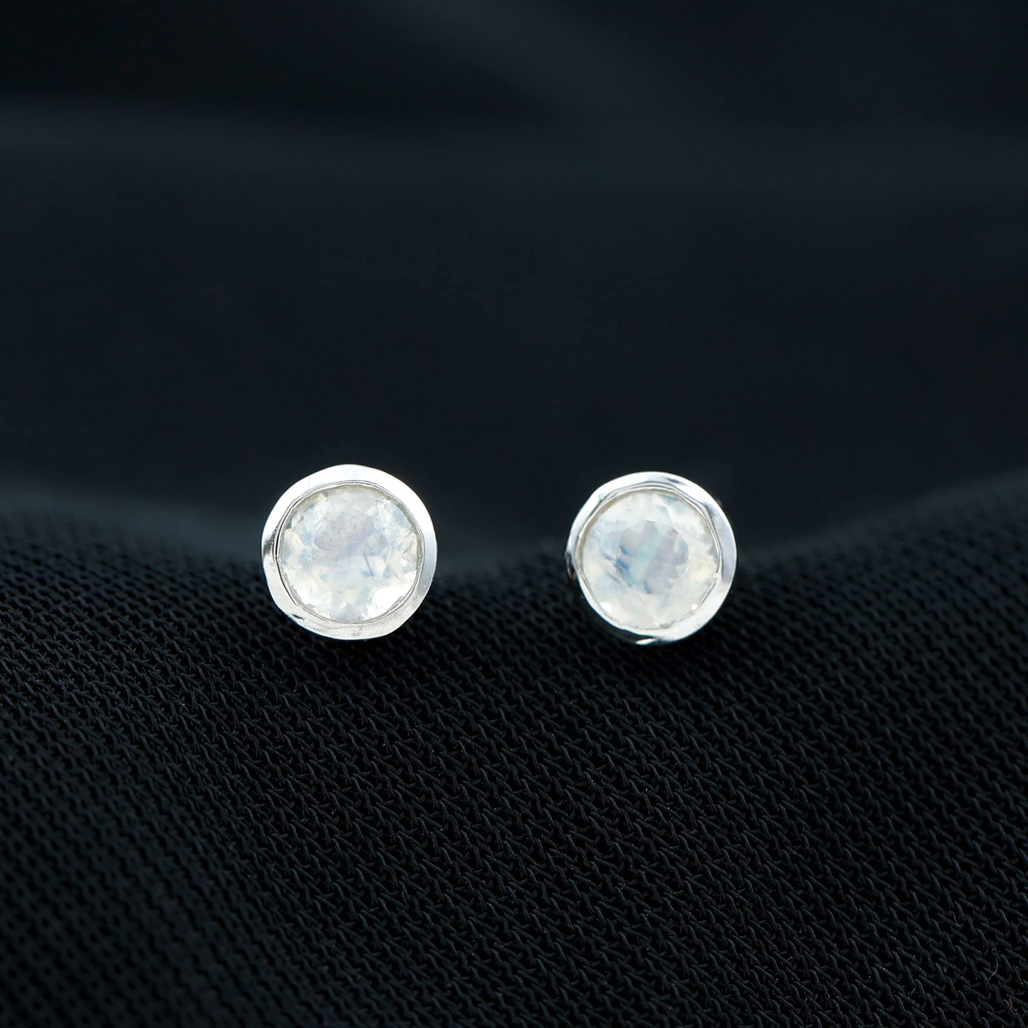 AAA Quality Certified Natural Moonstone Stud Earrings with Screw Back - June Birthstone Jewelry for Women - Perfect Gift for Birthday, Anniversary & Special Occasions