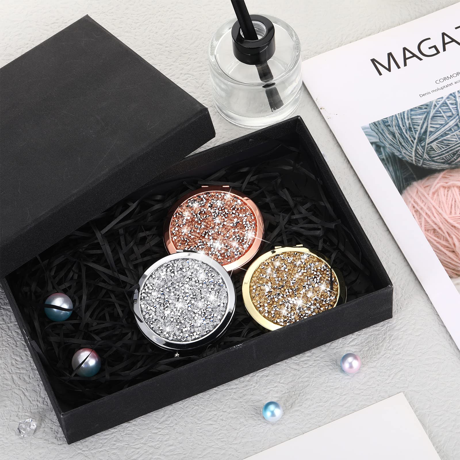 Yulejo 6-Piece 2X/1X Magnifying Makeup Mirror Set - 2.6