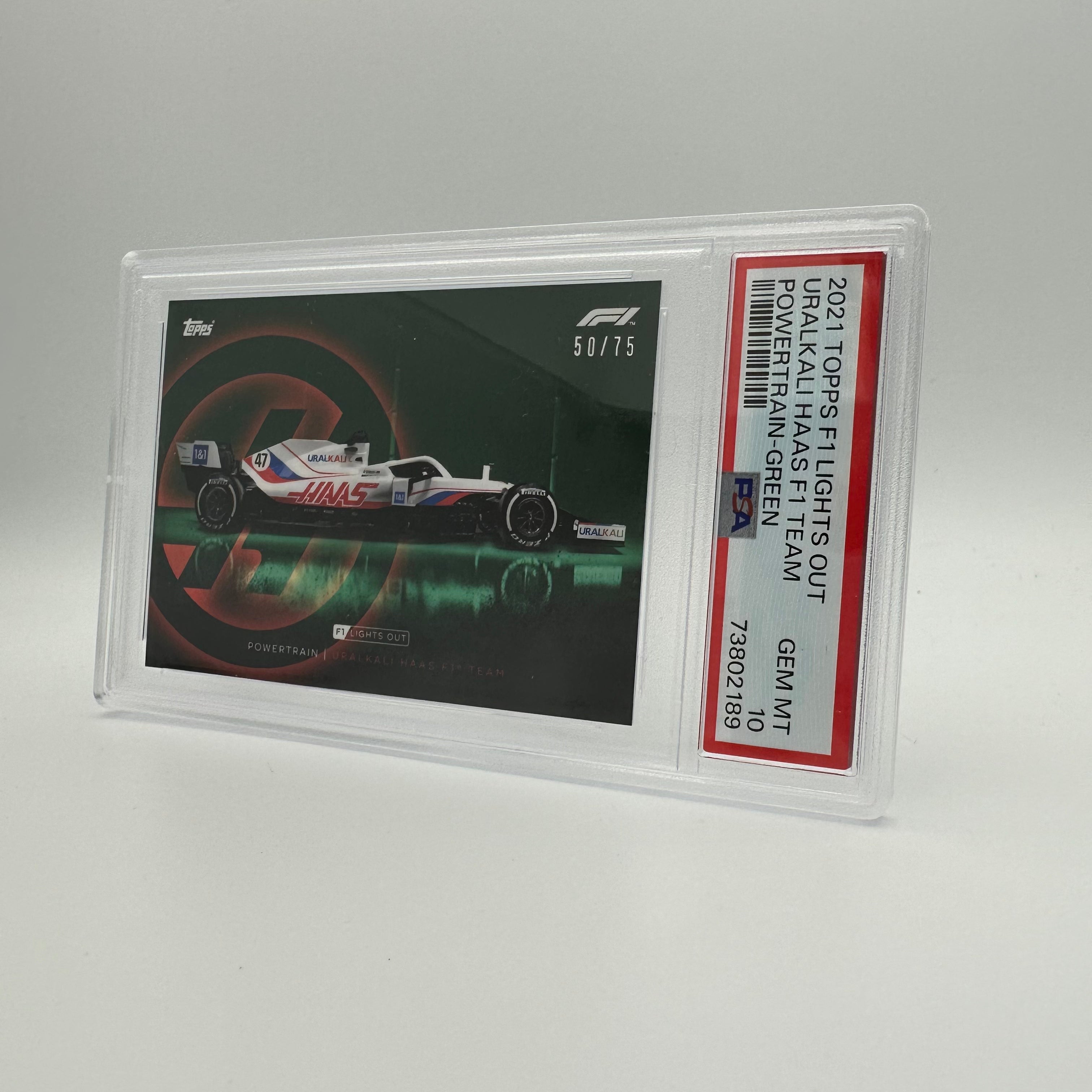 PSA 10 50/75 Uralkali Haas F1 Team Power Train Green - Perfect for F1 Collectors & Racing Enthusiasts, Ideal for Display & Investment