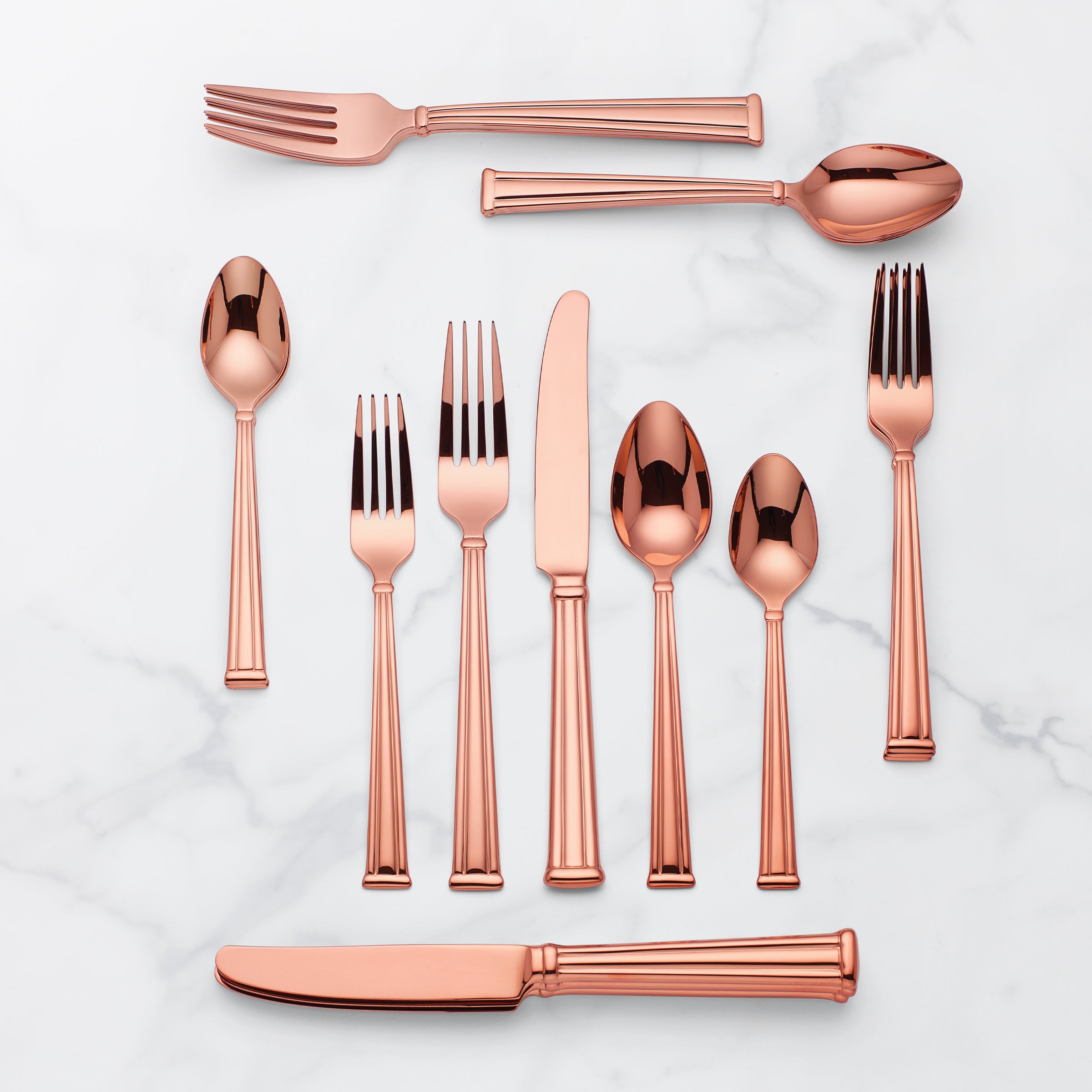 Premium Cantwell Cognac 20-Piece Stainless Steel Flatware Set - Elegant Dinnerware for Fine Dining, Wedding Gifts & Formal Occasions