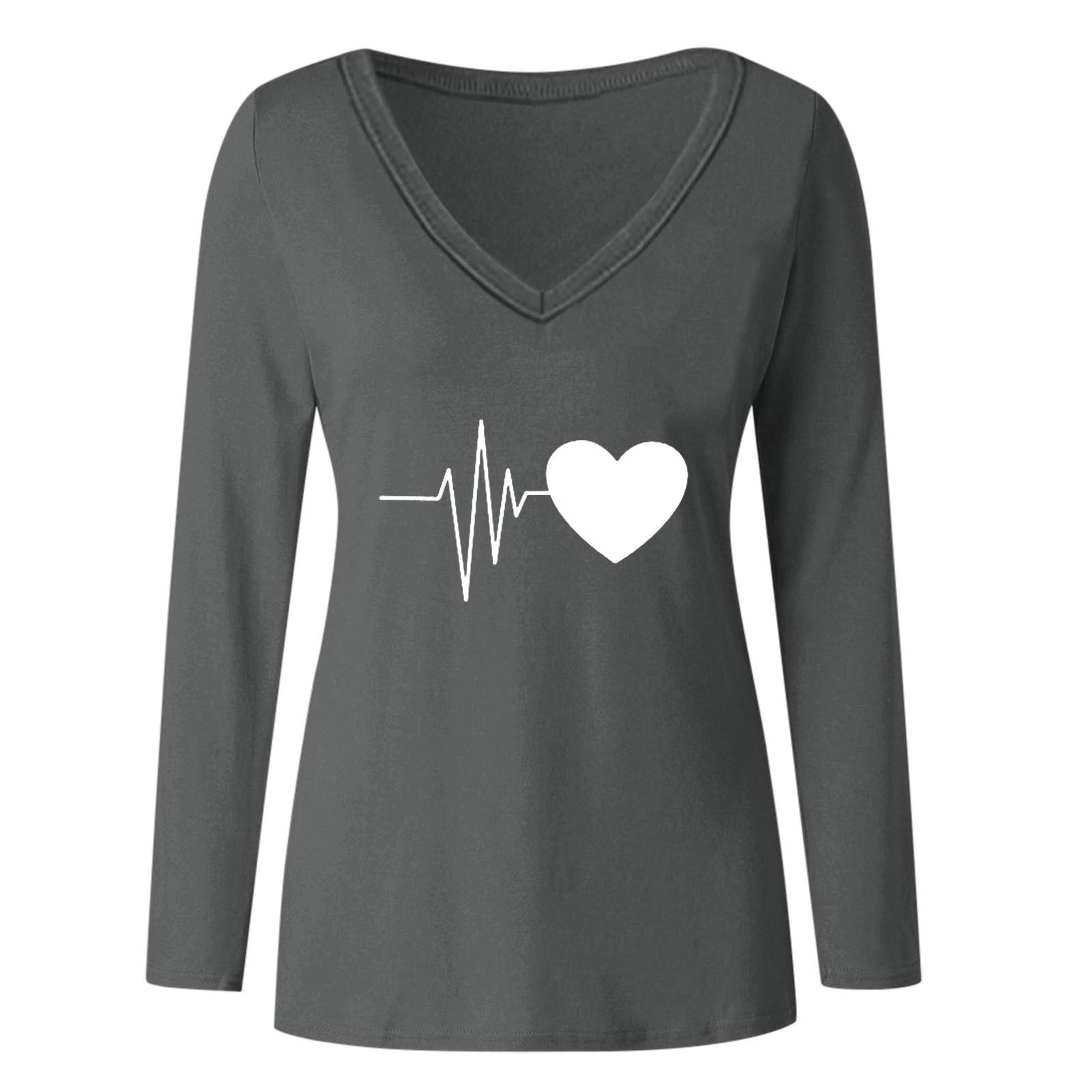Women's Casual Long Sleeve Tunic Top - Soft Loose Fit Round Neck Blouse for Work, Travel & Everyday Wear | Comfortable Workout & Lounge Shirt for Women