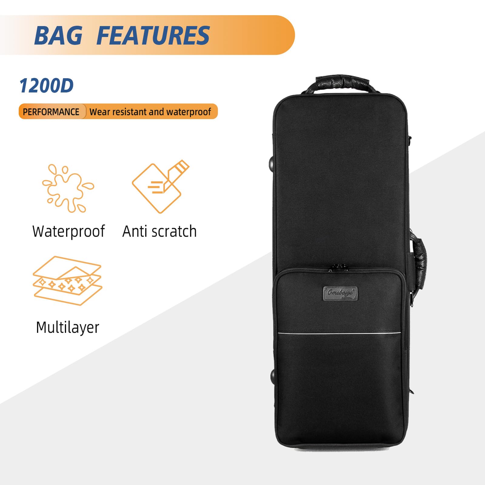 Tenor Saxophone Case with Wheels - Durable Roller Bag & Backpack for Tenor Sax, Thick Padded Shoulder Strap & Handle Strap - Perfect for School Bands, Jazz Performances & Travel