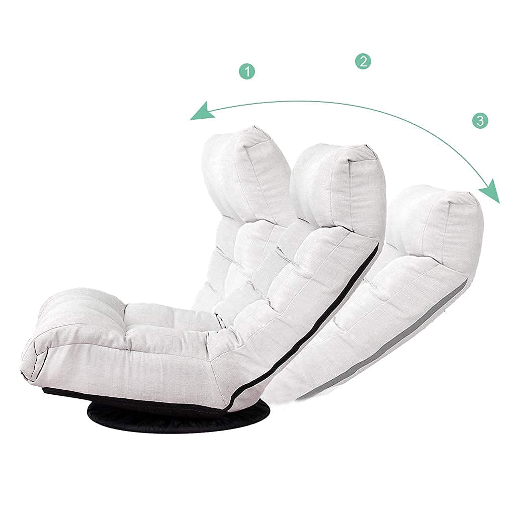 360° Swivel Floor Gaming Chair for Adults & Kids - Adjustable Backrest, Ottoman Included - Ergonomic Floor Sofa for Living Room, Bedroom, Gaming & Relaxation - Perfect for Video Games, TV Watching & Lounging