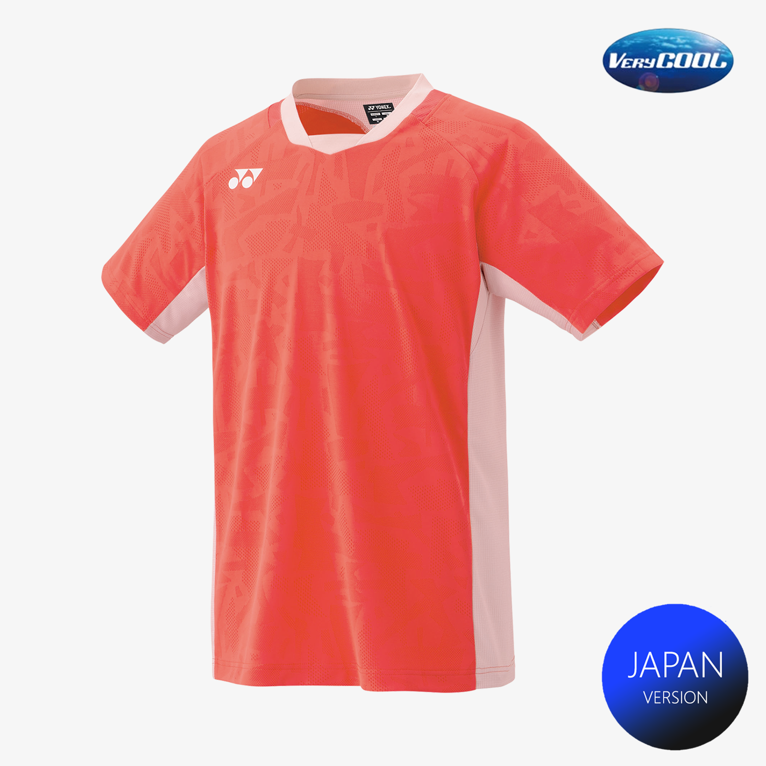 Yonex Men's Crew Neck Performance Shirt 10634 - Coral Red - Breathable & Moisture-Wicking for Tennis, Golf & Casual Wear