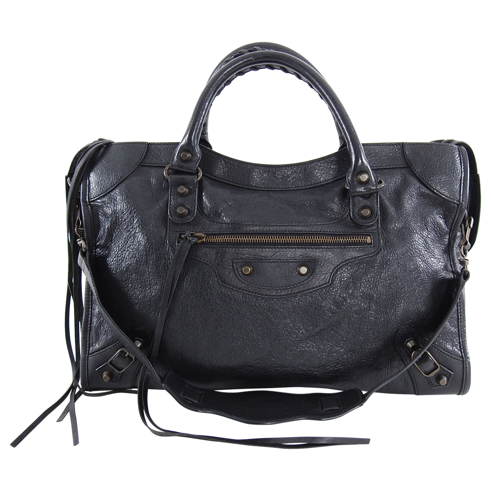 Balenciaga Black Classic Motocross City Bag - Luxury Designer Handbag for Women, Perfect for Daily Use, Work & Travel | Stylish Crossbody Shoulder Bag