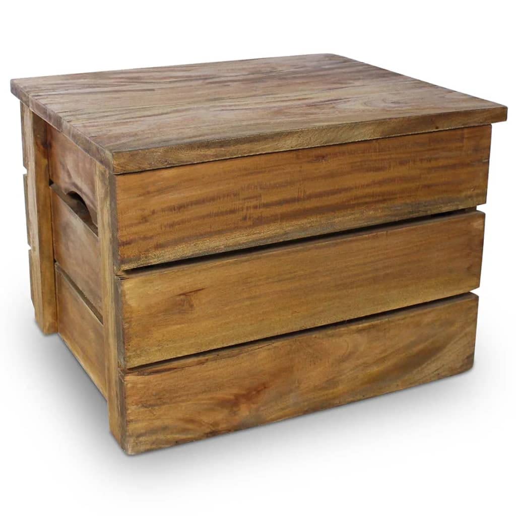 CHARMMA 2-Piece Solid Reclaimed Wood Storage Crate Set - Perfect for Home Organization, Farmhouse Decor & Rustic Shelving Display