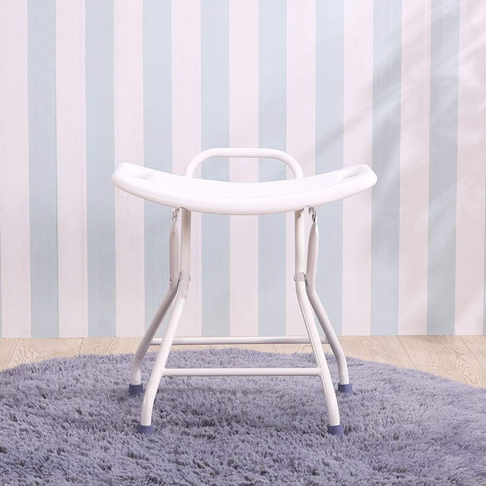 Non-Slip Folding Shower Bench for Elderly - Portable Bathroom Stool with Thick Plastic Seat, Safe & Sturdy Shower Chair for Seniors - Ideal for Bathroom Safety, Assisted Living, and Spa Relaxation