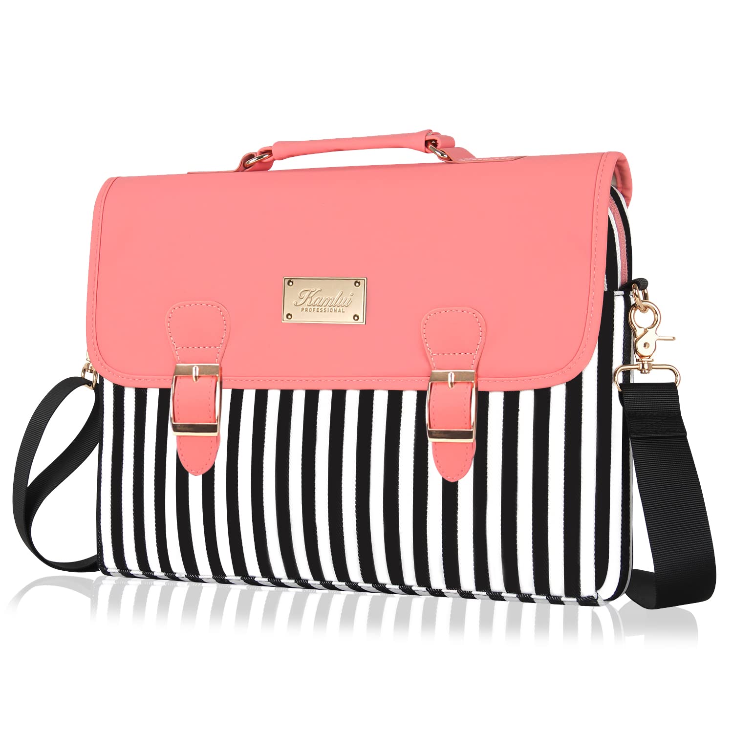 Kamlui 15.6-Inch Women's PU Leather Laptop Bag - Waterproof Cute Messenger Shoulder Case for MacBook Pro/Air, HP, Lenovo, Dell - Perfect for Work, Travel & School
