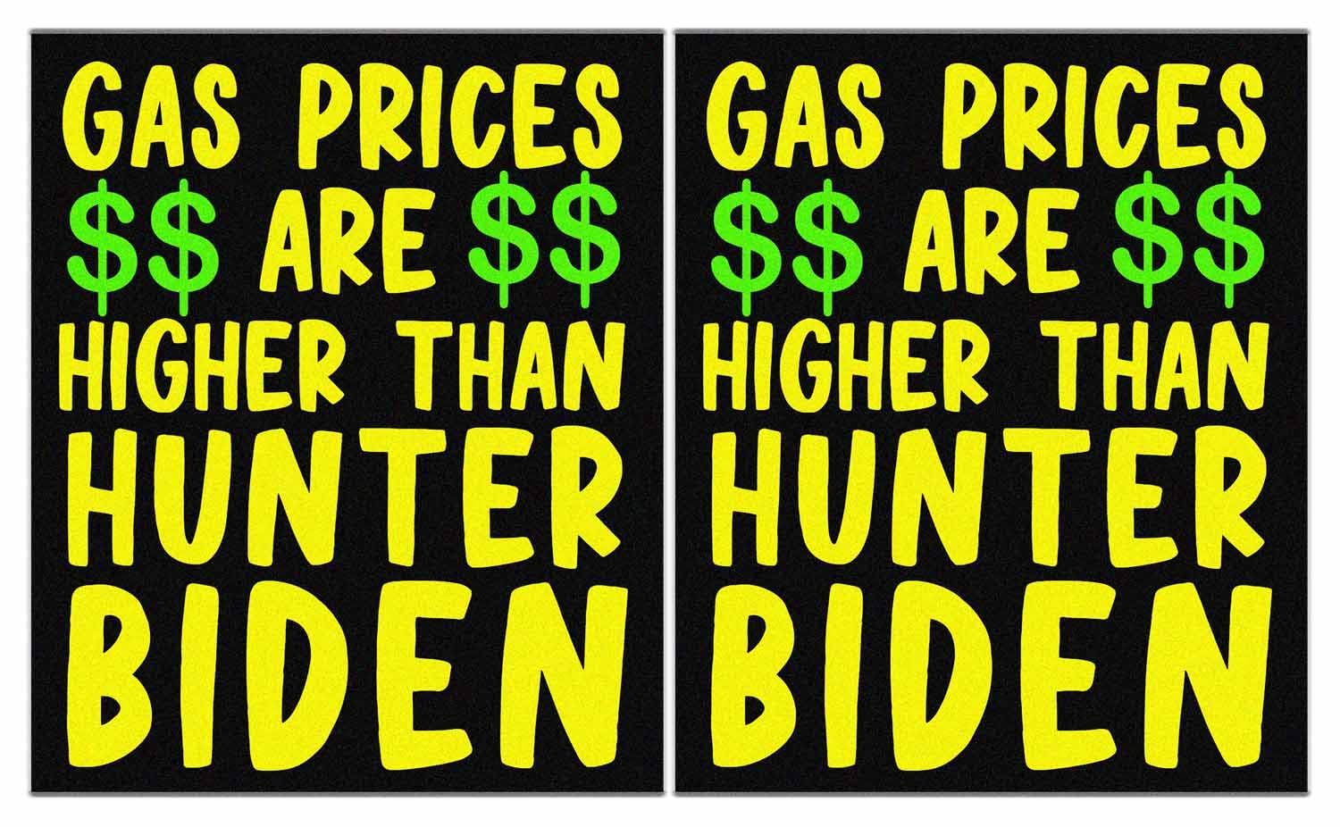 2 Pack Funny Political Car Magnets - 'Gas Prices Higher Than Hunter Biden' & 'Let's Go Brandon' - Waterproof Reflective Magnet Stickers for Cars, Laptops, Bumpers - Perfect for Political Humor, Car Decor, and Office Pranks