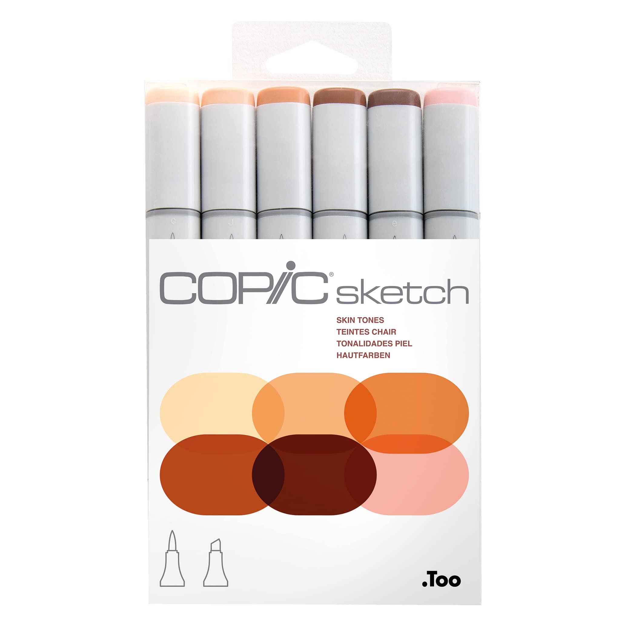 Copic Sketch Alcohol Markers - 6-Piece Skin Tone Set for Artists & Illustrators | Perfect for Anime, Manga, Portrait Drawing & Fashion Design (Discontinued 2020)